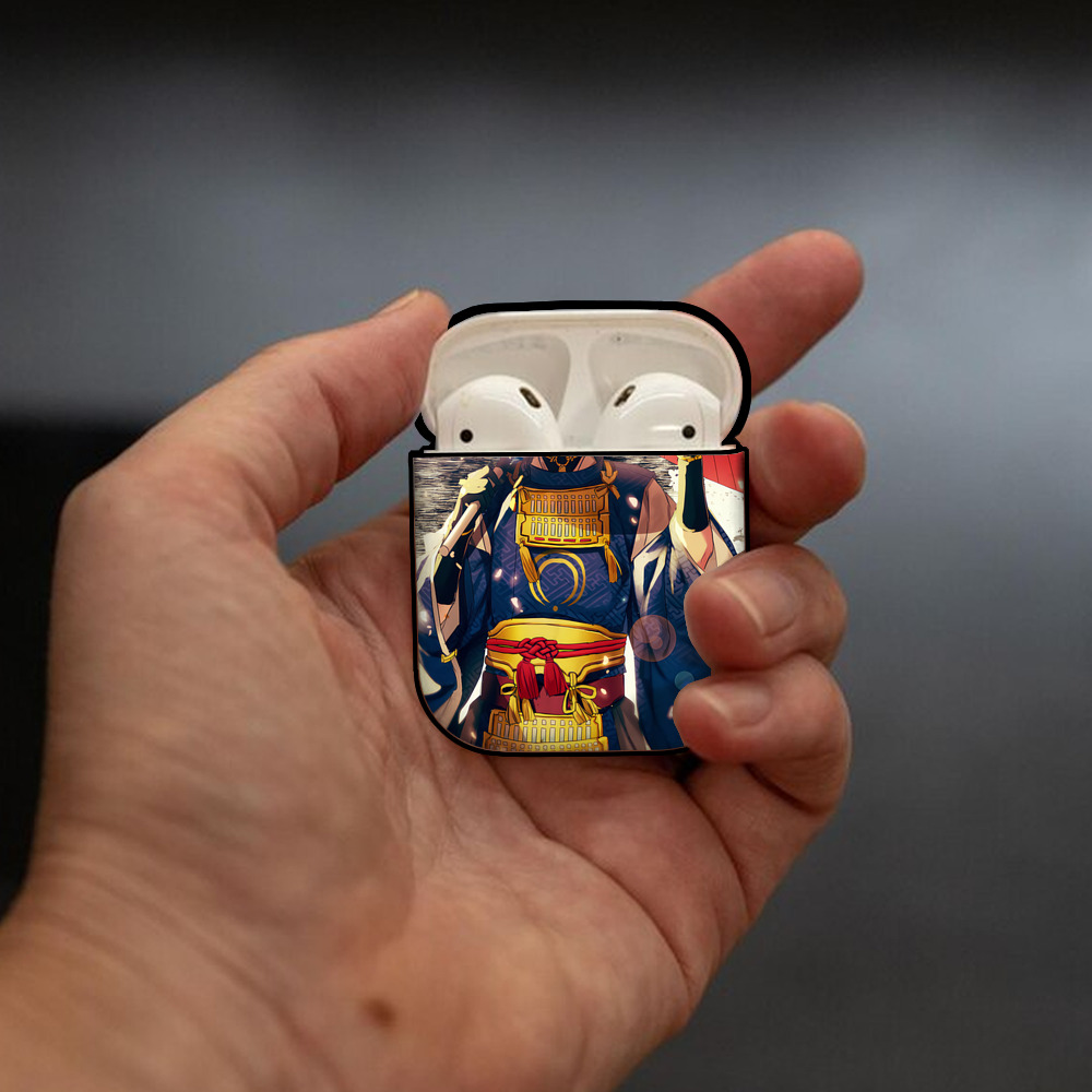 刀剣乱舞 Touken Ranbu AirPods 第2世代保護ケース ハードシェル ブラック 耐衝撃・防指紋・カラビナ付き