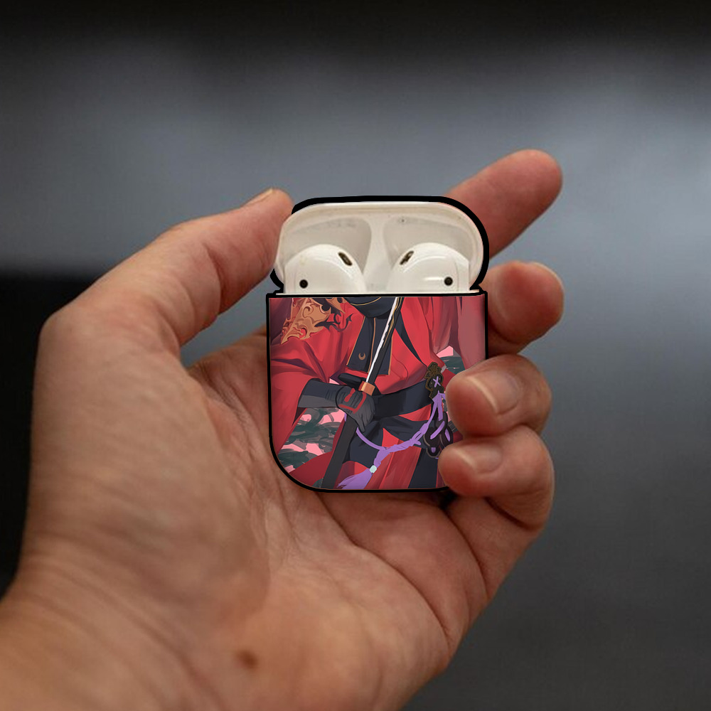 刀剣乱舞 Touken Ranbu AirPods 第2世代保護ケース ハードシェル ブラック 耐衝撃・防指紋・カラビナ付き