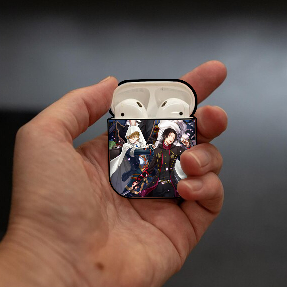 刀剣乱舞 Touken Ranbu AirPods 第2世代保護ケース ハードシェル ブラック 耐衝撃・防指紋・カラビナ付き
