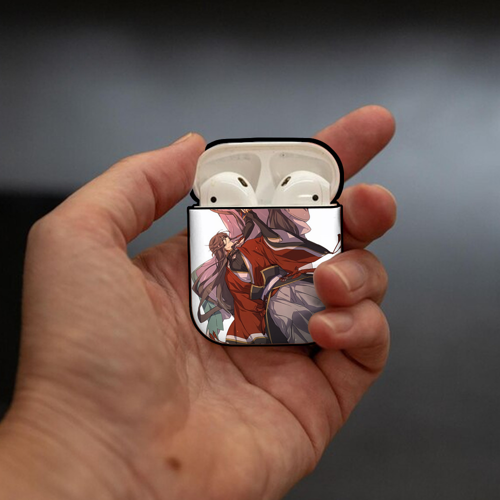 刀剣乱舞 Touken Ranbu AirPods 第2世代保護ケース ハードシェル ブラック 耐衝撃・防指紋・カラビナ付き