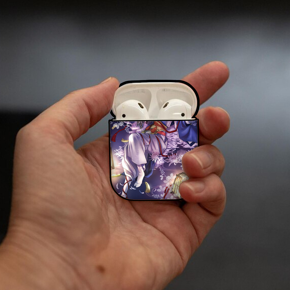 刀剣乱舞 Touken Ranbu AirPods 第2世代保護ケース ハードシェル ブラック 耐衝撃・防指紋・カラビナ付き