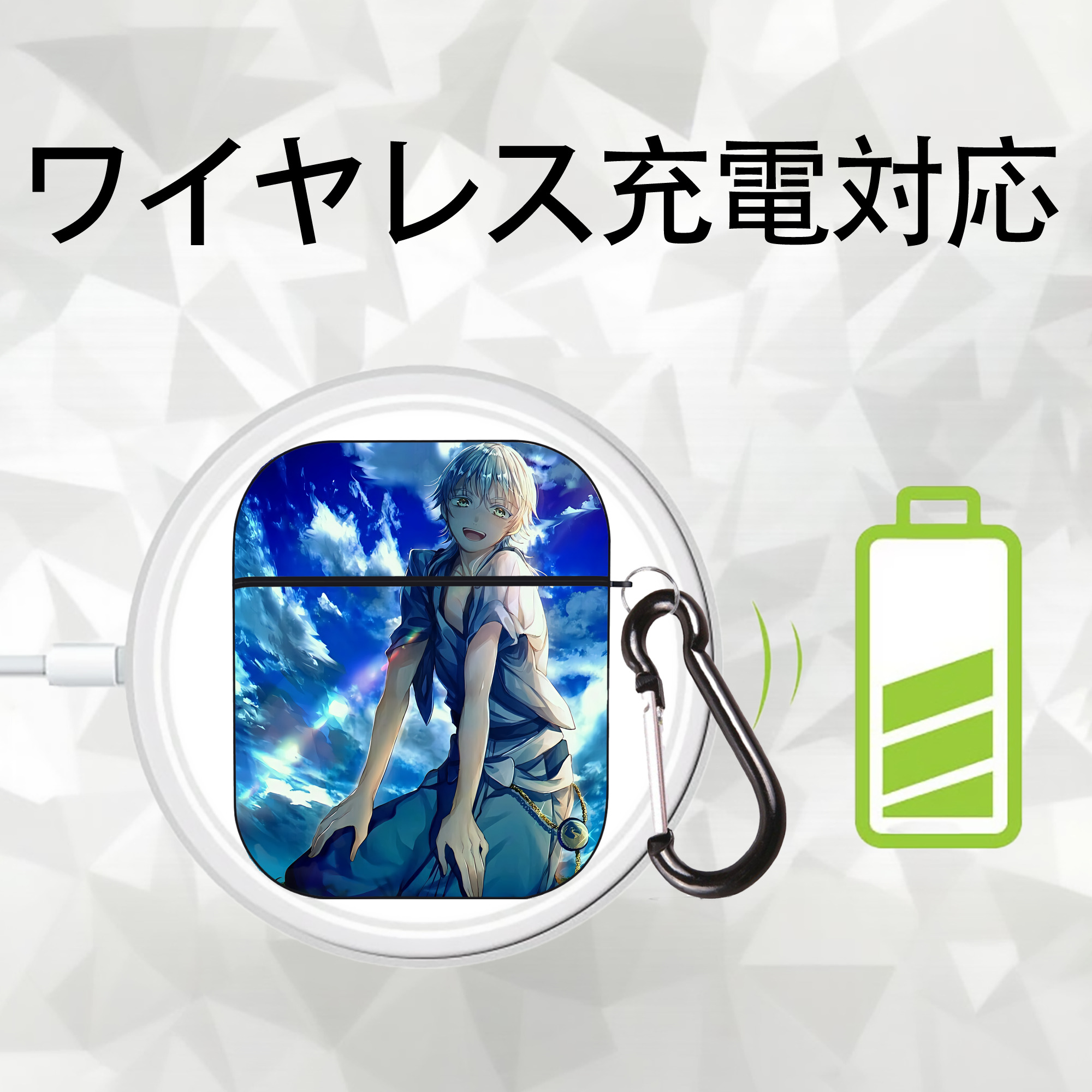 刀剣乱舞 Touken Ranbu AirPods 第2世代保護ケース ハードシェル ブラック 耐衝撃・防指紋・カラビナ付き