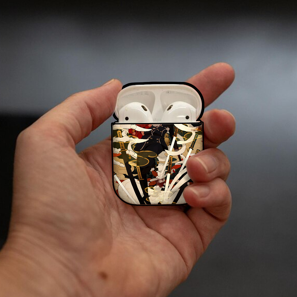 刀剣乱舞 Touken Ranbu AirPods 第2世代保護ケース ハードシェル ブラック 耐衝撃・防指紋・カラビナ付き