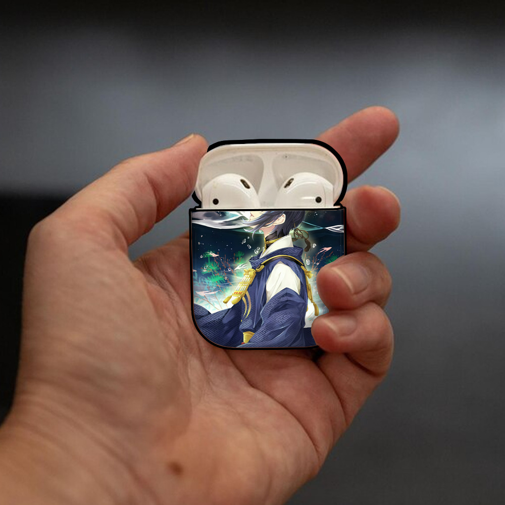 刀剣乱舞 Touken Ranbu AirPods 第2世代保護ケース ハードシェル ブラック 耐衝撃・防指紋・カラビナ付き