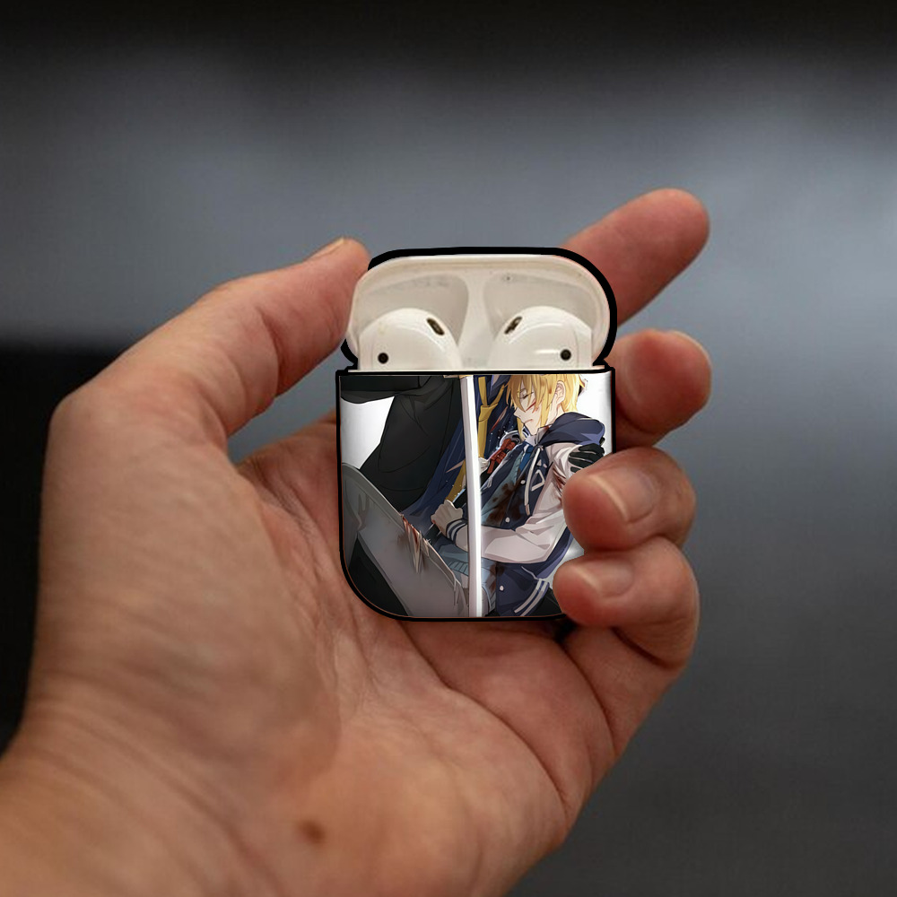 刀剣乱舞 Touken Ranbu AirPods 第2世代保護ケース ハードシェル ブラック 耐衝撃・防指紋・カラビナ付き
