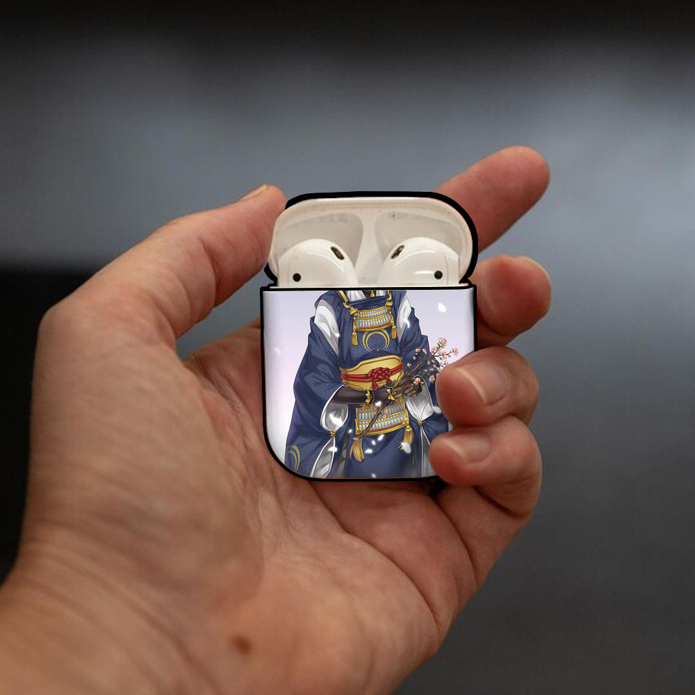 刀剣乱舞 Touken Ranbu AirPods 第2世代保護ケース ハードシェル ブラック 耐衝撃・防指紋・カラビナ付き