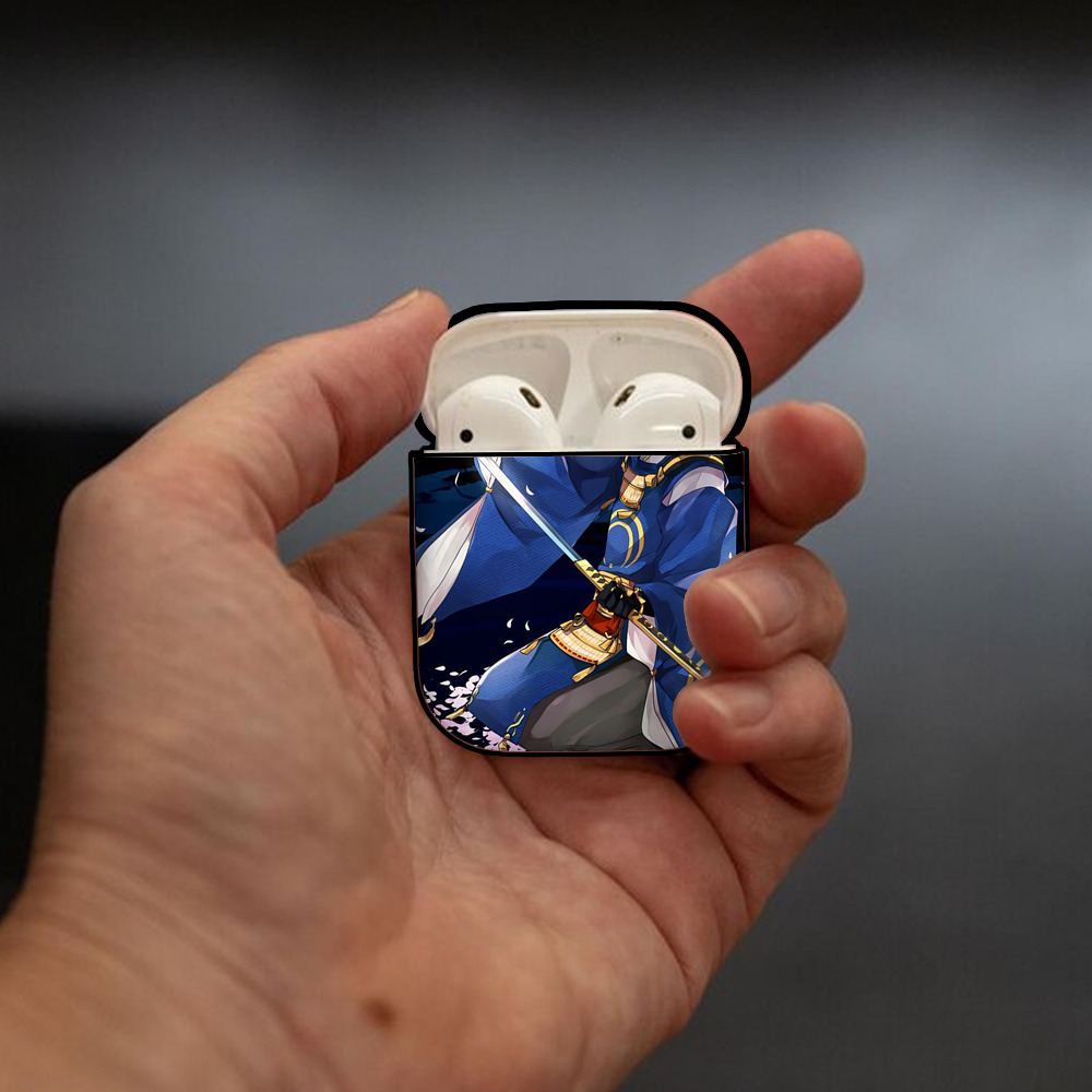 刀剣乱舞 Touken Ranbu AirPods 第2世代保護ケース ハードシェル ブラック 耐衝撃・防指紋・カラビナ付き