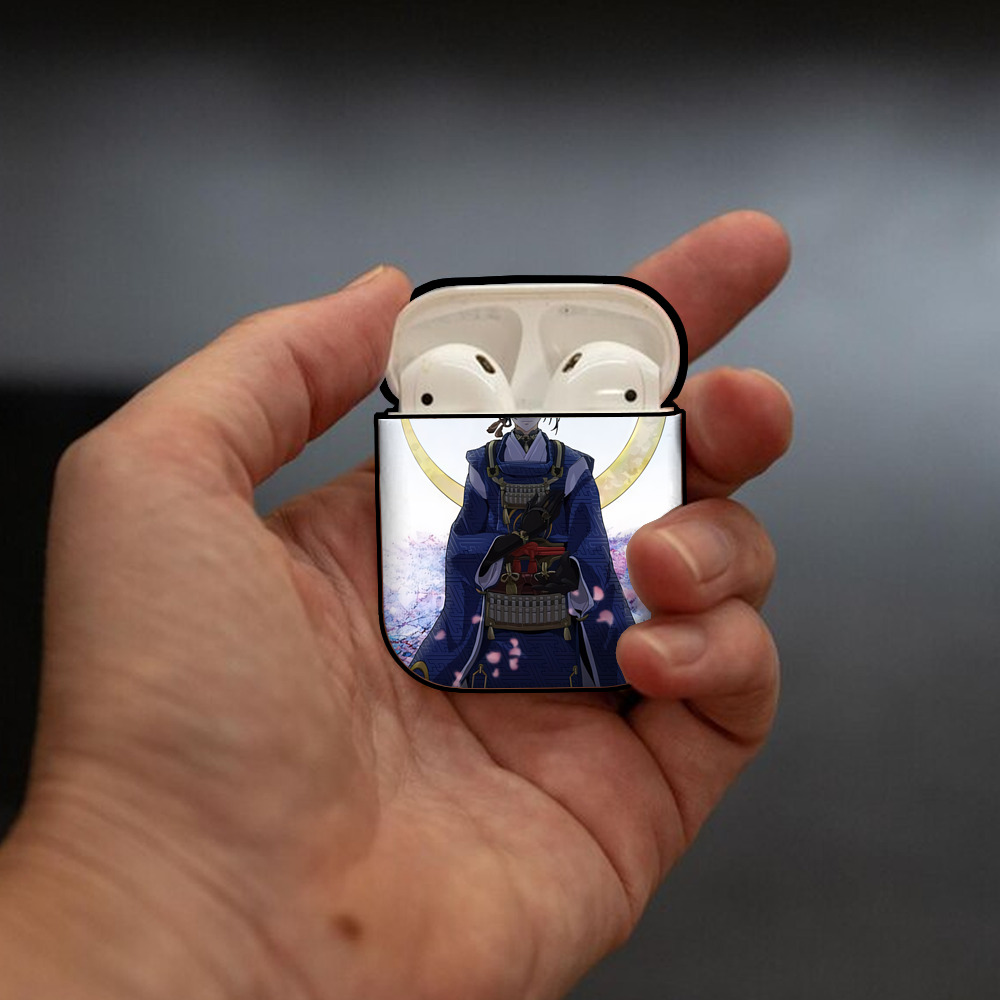 刀剣乱舞 Touken Ranbu AirPods 第2世代保護ケース ハードシェル ブラック 耐衝撃・防指紋・カラビナ付き