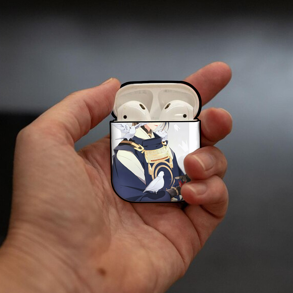 刀剣乱舞 Touken Ranbu AirPods 第2世代保護ケース ハードシェル ブラック 耐衝撃・防指紋・カラビナ付き
