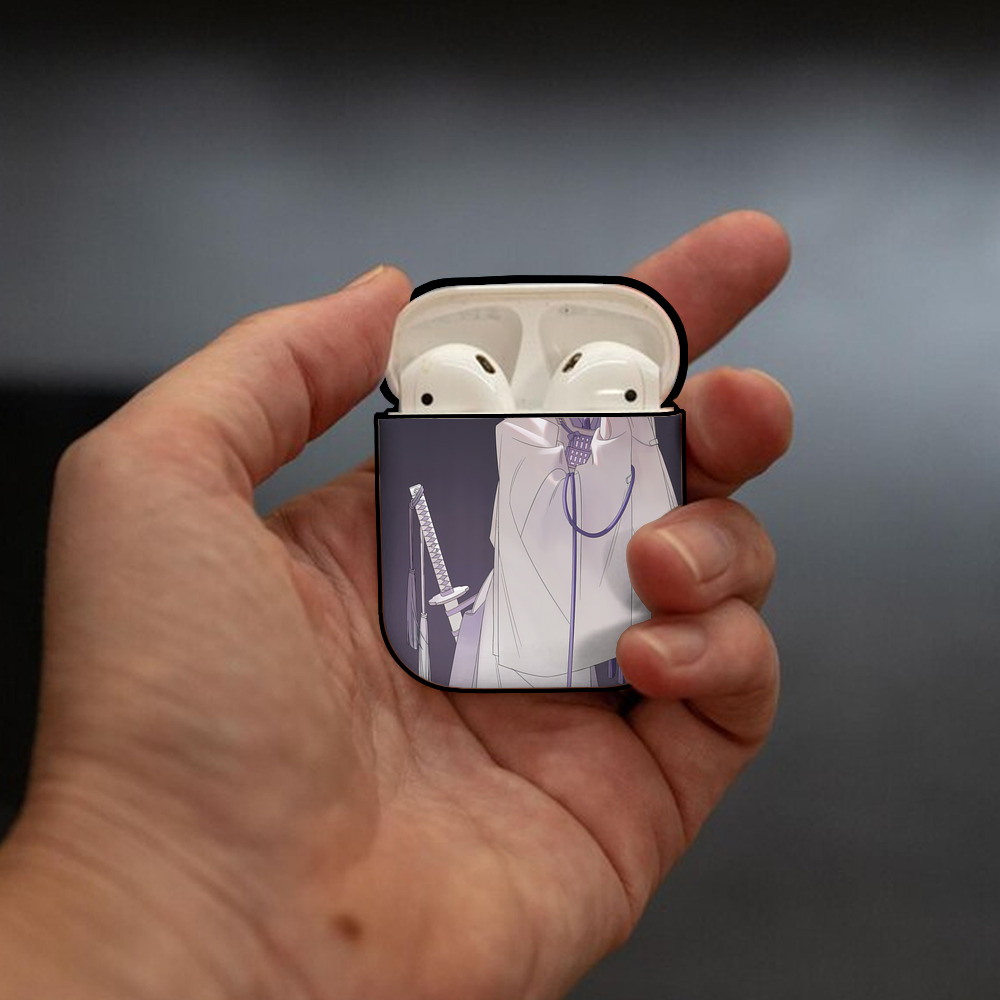 刀剣乱舞 Touken Ranbu AirPods 第2世代保護ケース ハードシェル ブラック 耐衝撃・防指紋・カラビナ付き