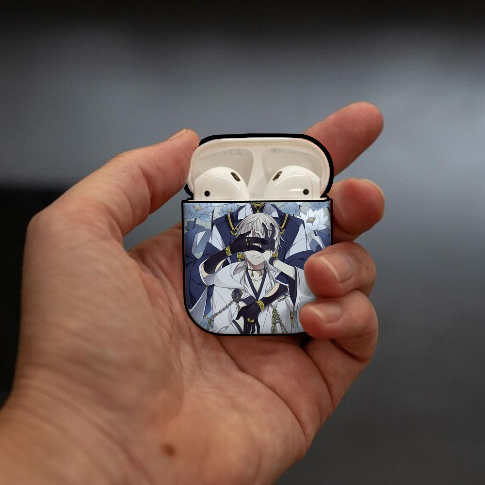 刀剣乱舞 Touken Ranbu AirPods 第2世代保護ケース ハードシェル ブラック 耐衝撃・防指紋・カラビナ付き