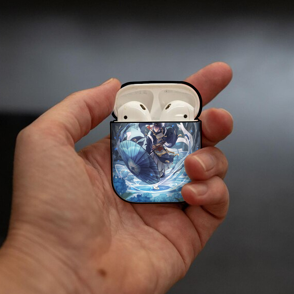 刀剣乱舞 Touken Ranbu AirPods 第2世代保護ケース ハードシェル ブラック 耐衝撃・防指紋・カラビナ付き