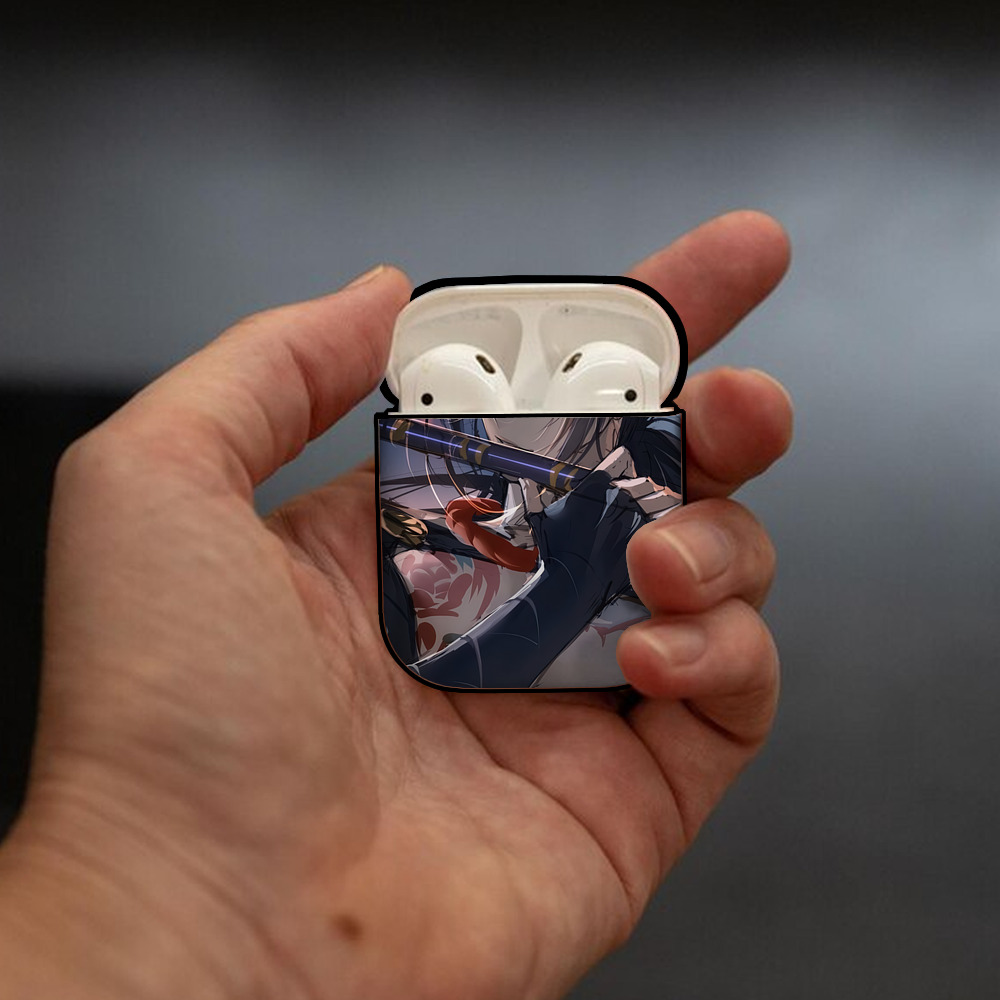 刀剣乱舞 Touken Ranbu AirPods 第2世代保護ケース ハードシェル ブラック 耐衝撃・防指紋・カラビナ付き