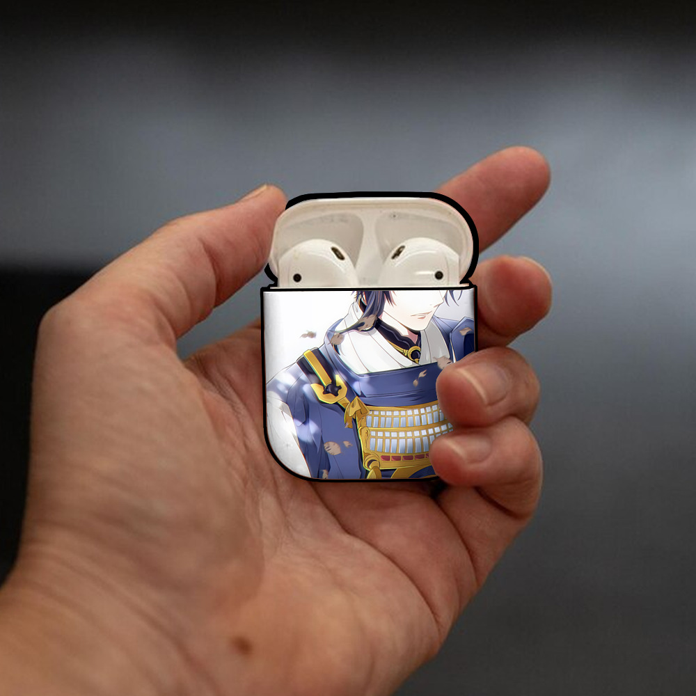 刀剣乱舞 Touken Ranbu AirPods 第2世代保護ケース ハードシェル ブラック 耐衝撃・防指紋・カラビナ付き