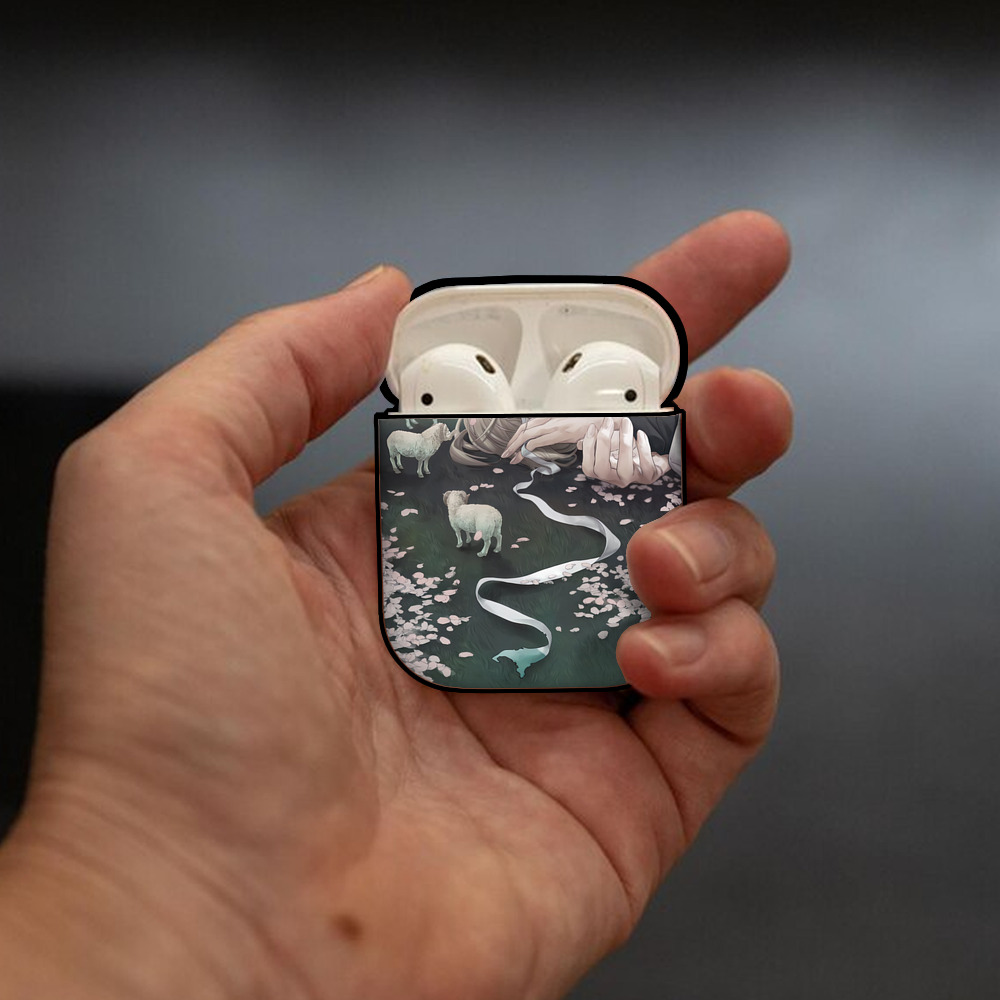 刀剣乱舞 Touken Ranbu AirPods 第2世代保護ケース ハードシェル ブラック 耐衝撃・防指紋・カラビナ付き