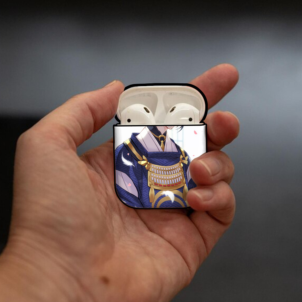 刀剣乱舞 Touken Ranbu AirPods 第2世代保護ケース ハードシェル ブラック 耐衝撃・防指紋・カラビナ付き