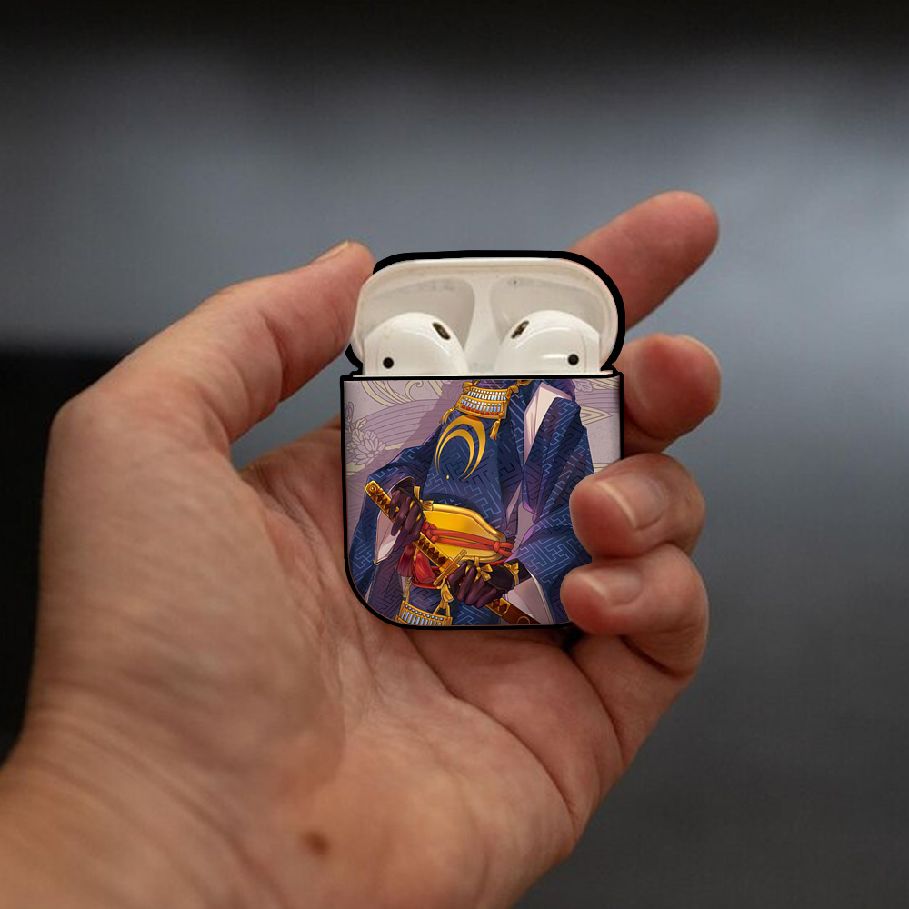刀剣乱舞 Touken Ranbu AirPods 第2世代保護ケース ハードシェル ブラック 耐衝撃・防指紋・カラビナ付き