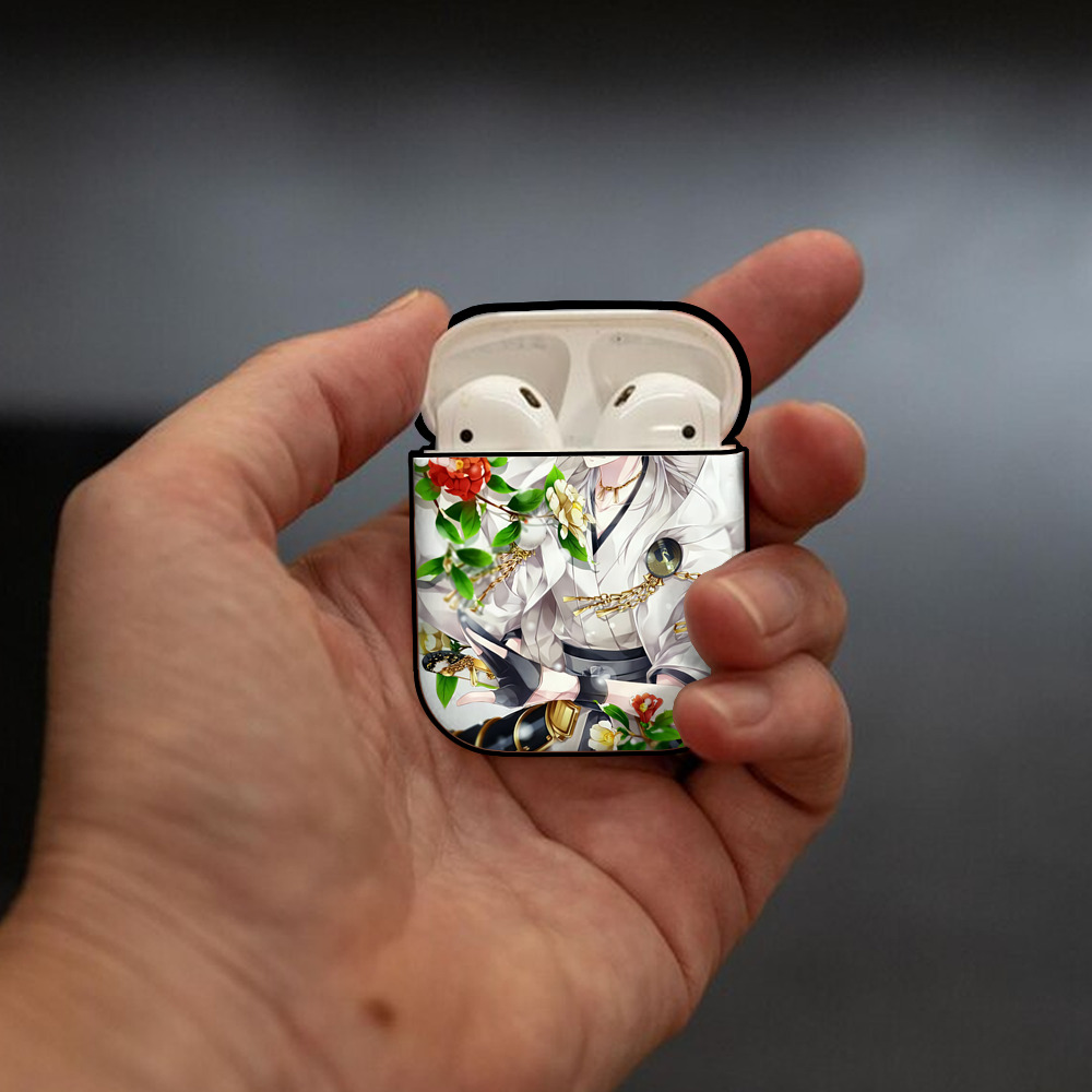 刀剣乱舞 Touken Ranbu AirPods 第2世代保護ケース ハードシェル ブラック 耐衝撃・防指紋・カラビナ付き