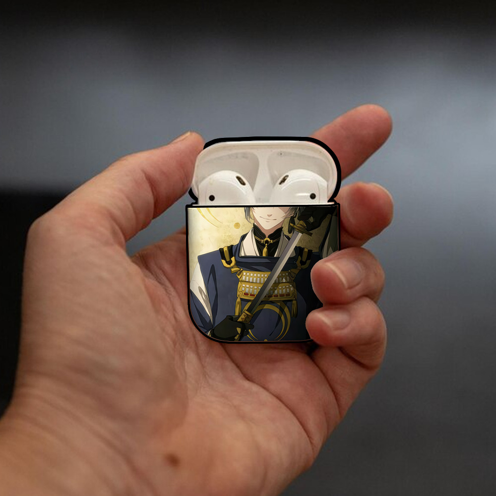 刀剣乱舞 Touken Ranbu AirPods 第2世代保護ケース ハードシェル ブラック 耐衝撃・防指紋・カラビナ付き