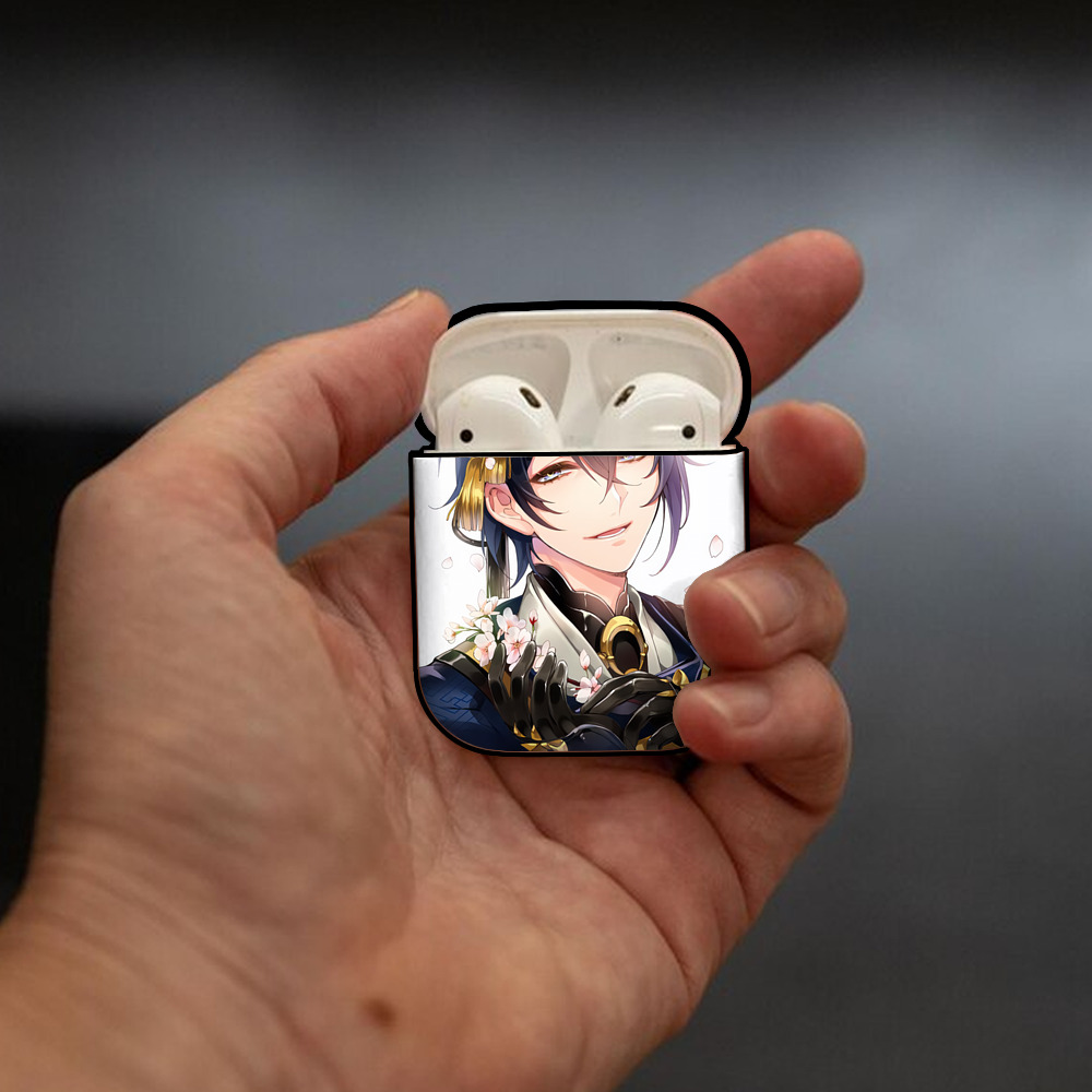 刀剣乱舞 Touken Ranbu AirPods 第2世代保護ケース ハードシェル ブラック 耐衝撃・防指紋・カラビナ付き