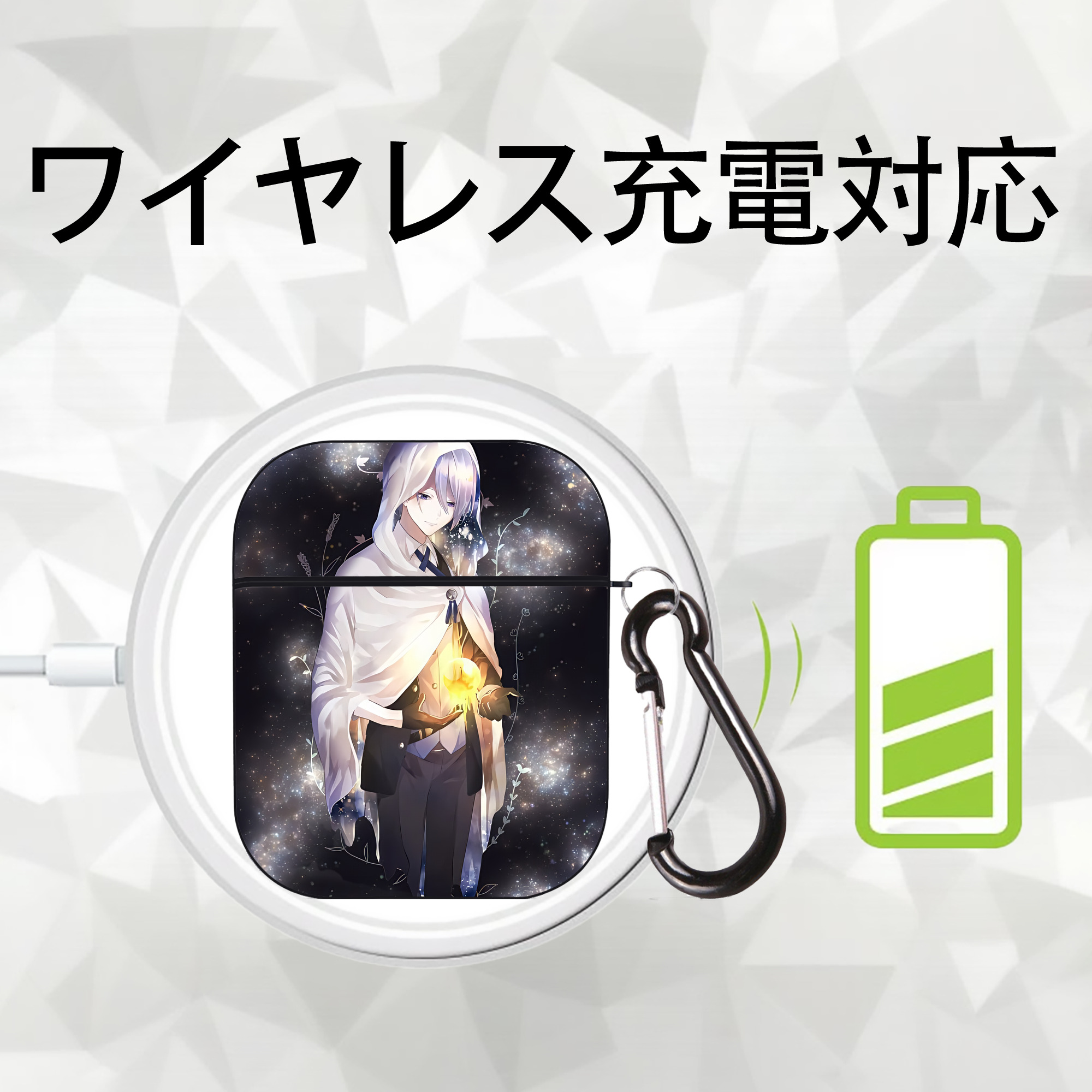 刀剣乱舞 Touken Ranbu AirPods 第2世代保護ケース ハードシェル ブラック 耐衝撃・防指紋・カラビナ付き