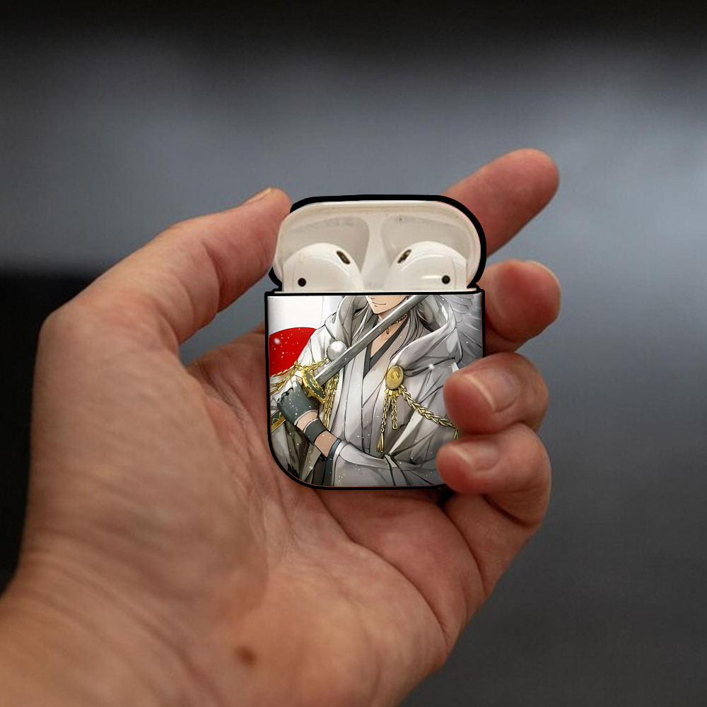 刀剣乱舞 Touken Ranbu AirPods 第2世代保護ケース ハードシェル ブラック 耐衝撃・防指紋・カラビナ付き
