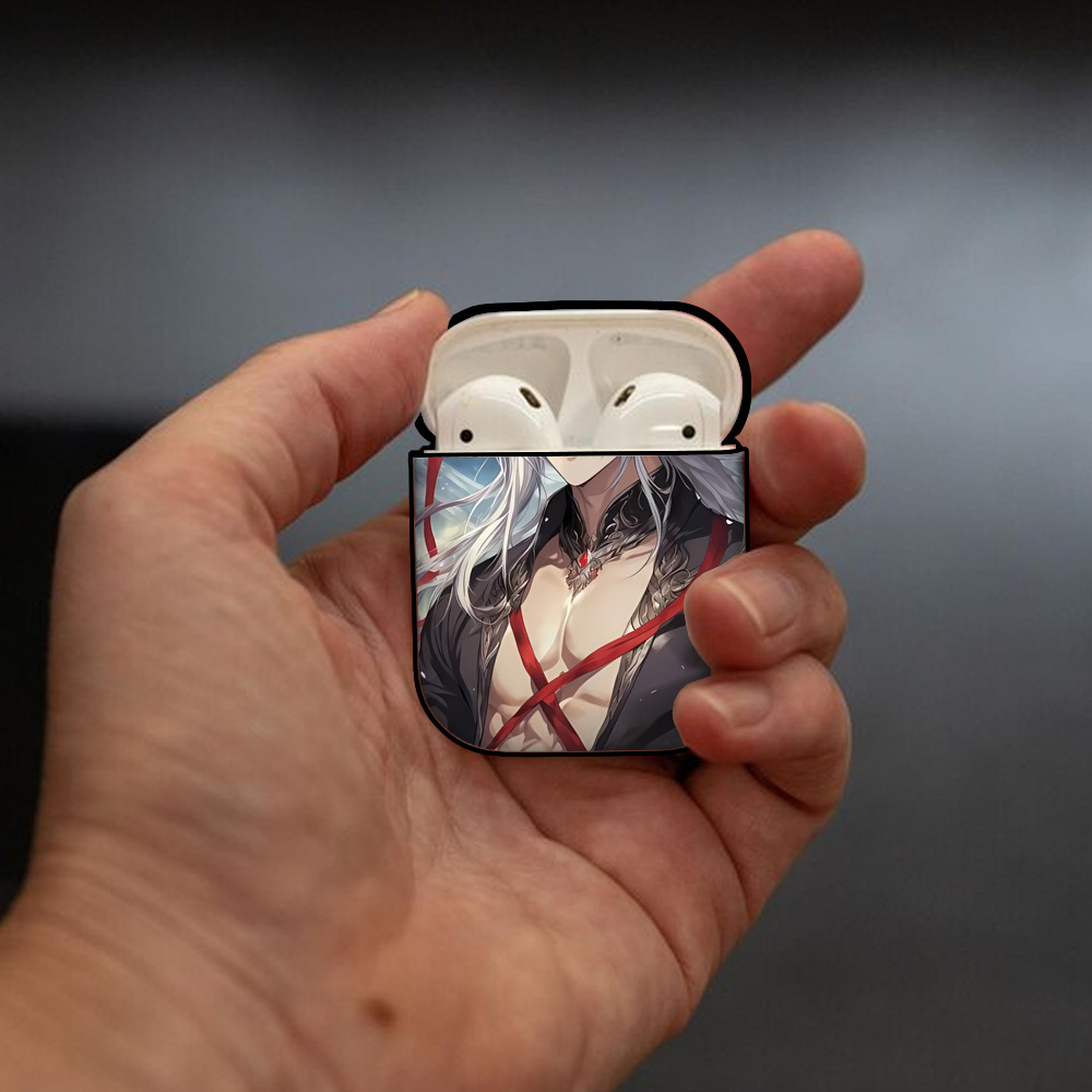 刀剣乱舞 Touken Ranbu AirPods 第2世代保護ケース ハードシェル ブラック 耐衝撃・防指紋・カラビナ付き