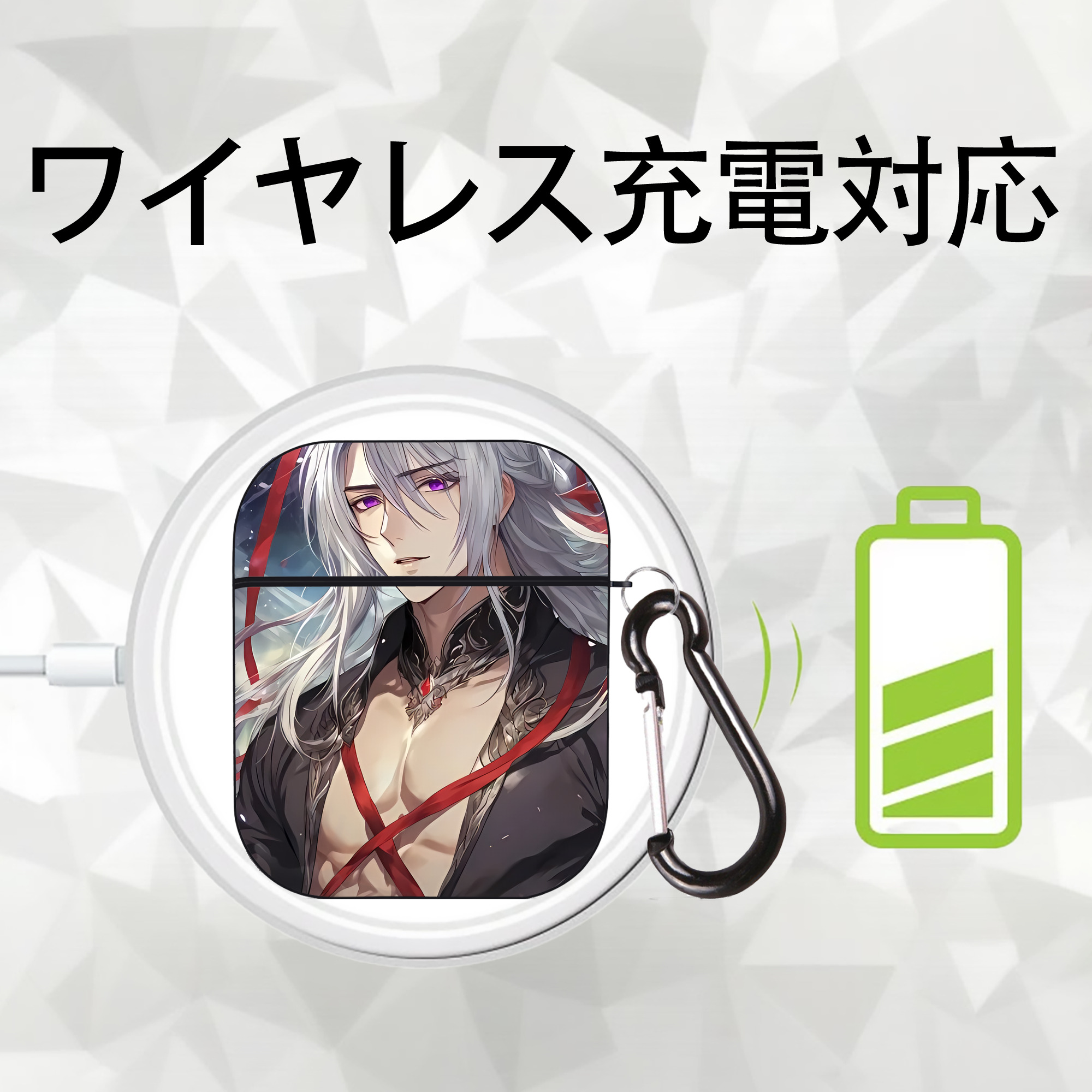 刀剣乱舞 Touken Ranbu AirPods 第2世代保護ケース ハードシェル ブラック 耐衝撃・防指紋・カラビナ付き