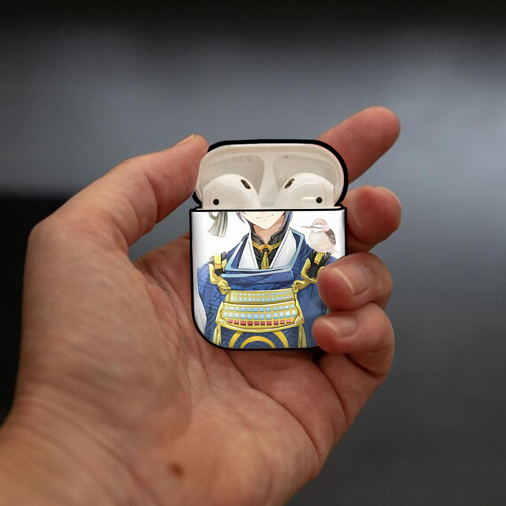 刀剣乱舞 Touken Ranbu AirPods 第2世代保護ケース ハードシェル ブラック 耐衝撃・防指紋・カラビナ付き