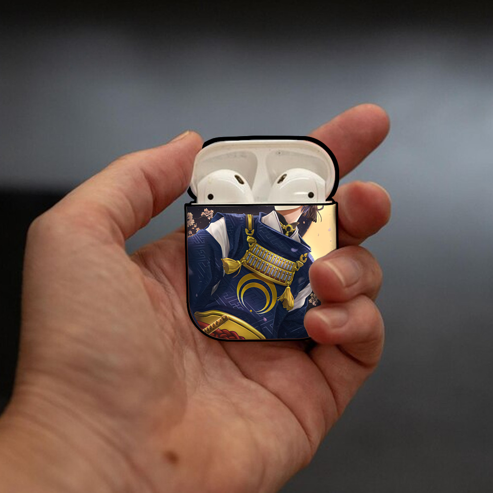 刀剣乱舞 Touken Ranbu AirPods 第2世代保護ケース ハードシェル ブラック 耐衝撃・防指紋・カラビナ付き