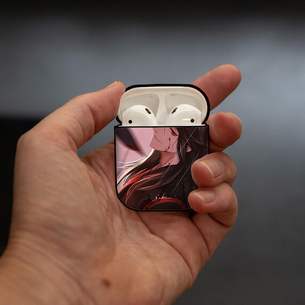 刀剣乱舞 Touken Ranbu AirPods 第2世代保護ケース ハードシェル ブラック 耐衝撃・防指紋・カラビナ付き