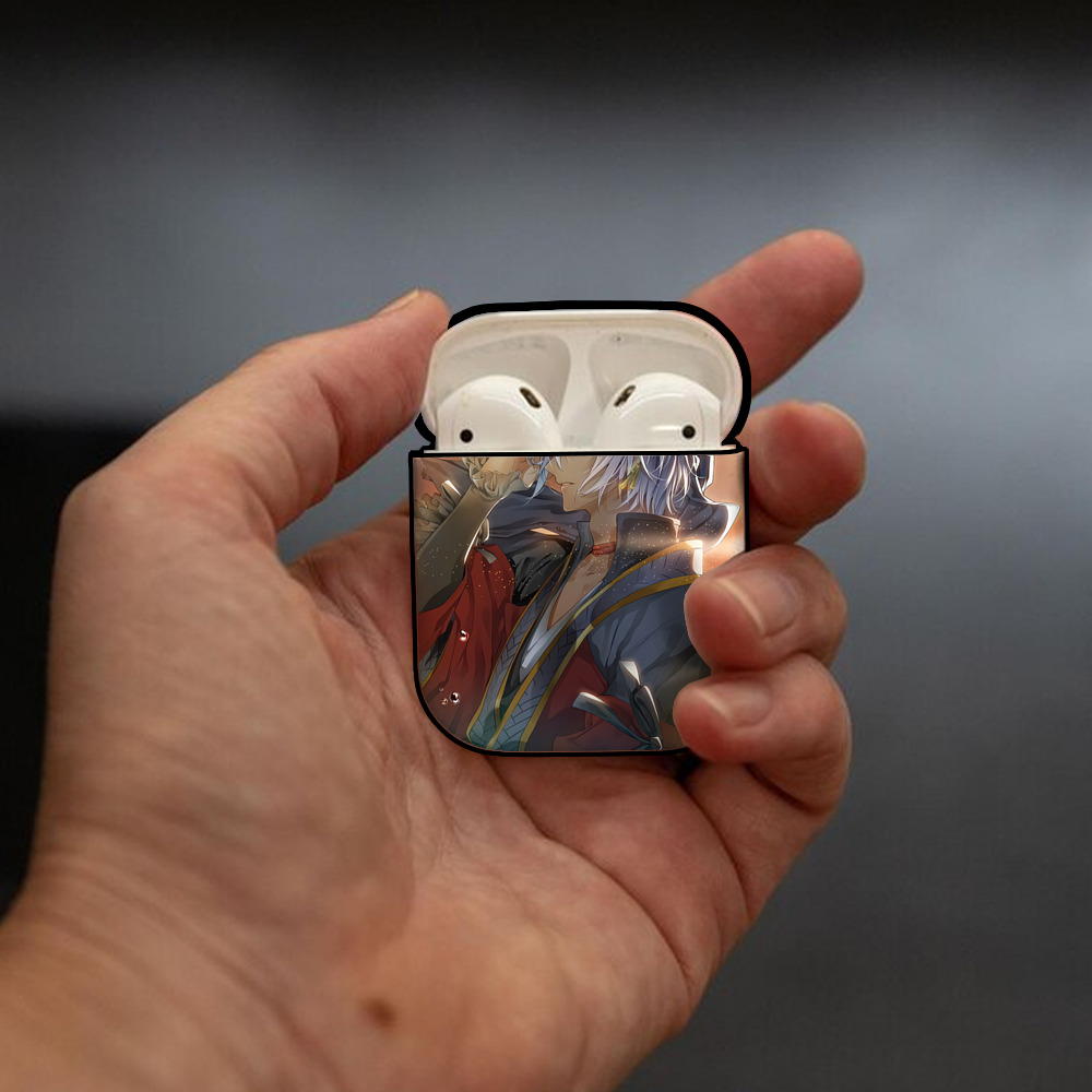 刀剣乱舞 Touken Ranbu AirPods 第2世代保護ケース ハードシェル ブラック 耐衝撃・防指紋・カラビナ付き