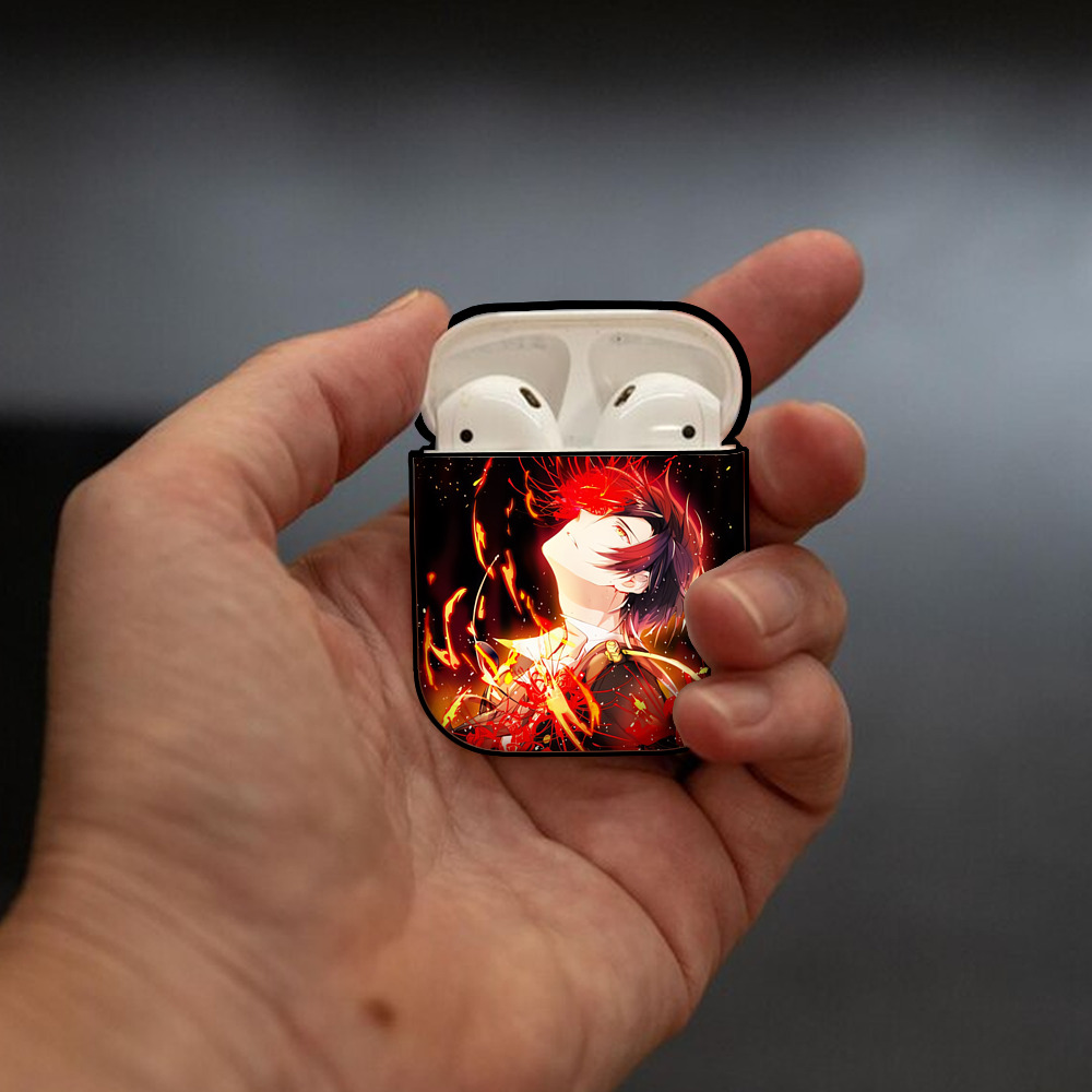 刀剣乱舞 Touken Ranbu AirPods 第2世代保護ケース ハードシェル ブラック 耐衝撃・防指紋・カラビナ付き