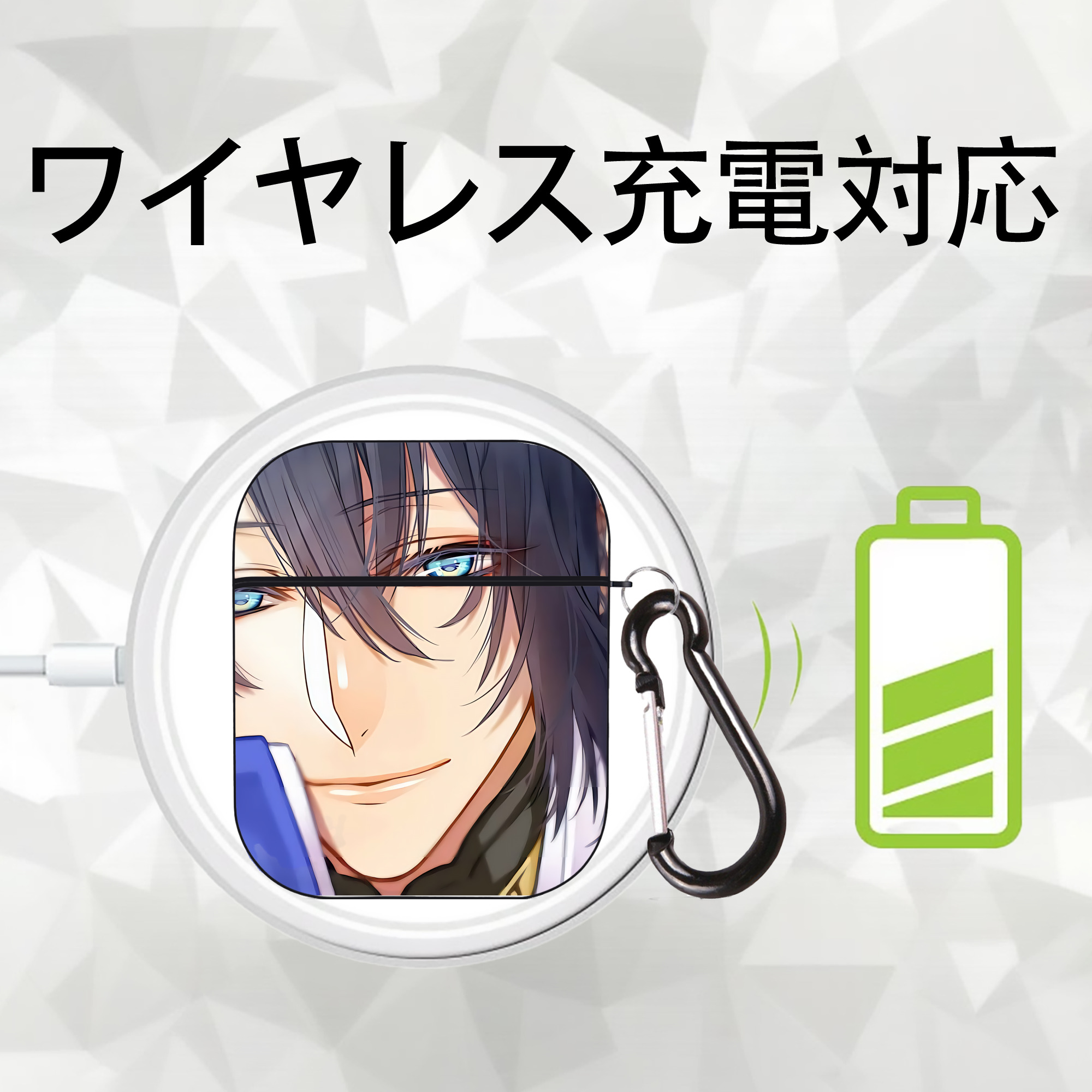 刀剣乱舞 Touken Ranbu AirPods 第2世代保護ケース ハードシェル ブラック 耐衝撃・防指紋・カラビナ付き