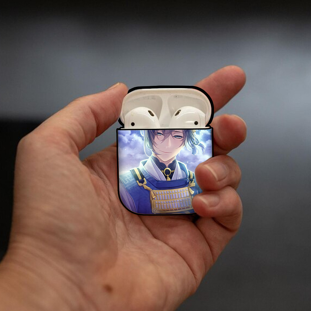 刀剣乱舞 Touken Ranbu AirPods 第2世代保護ケース ハードシェル ブラック 耐衝撃・防指紋・カラビナ付き