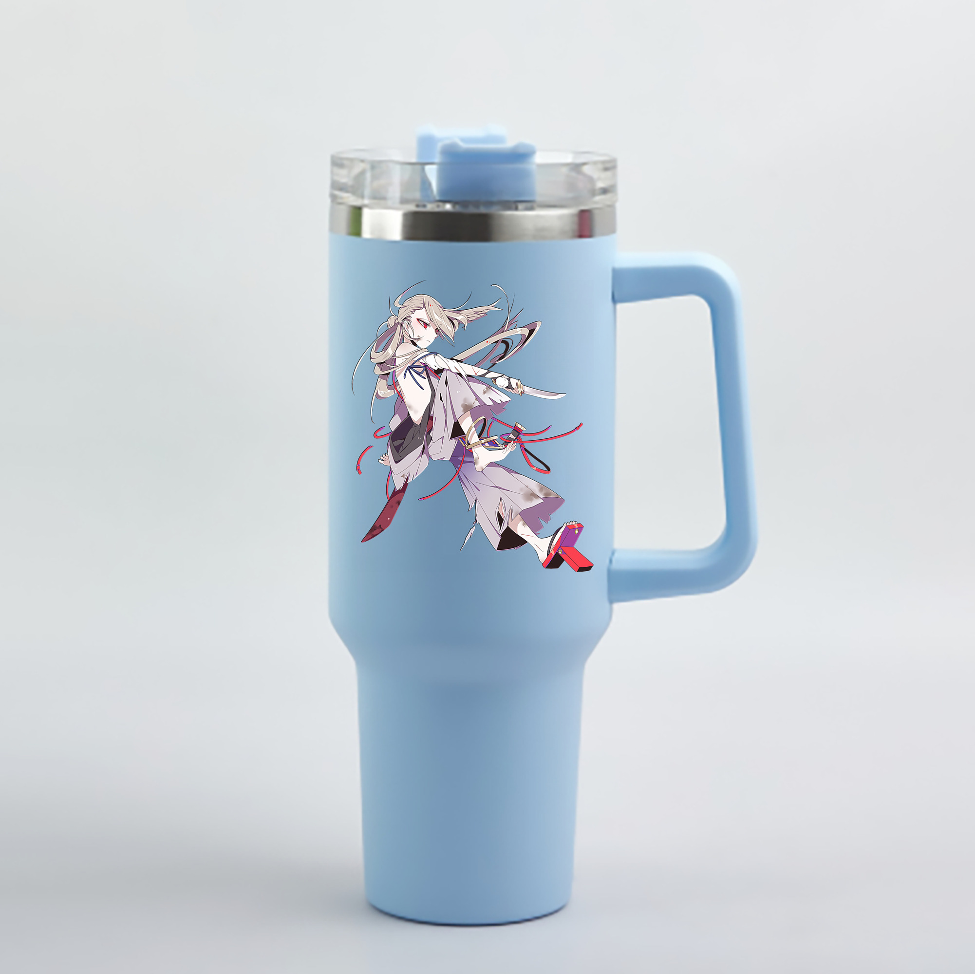 （画像用） 刀剣乱舞 Touken Ranbu 1200mL車用タンブラー - クリスタルステッカー（プラスチックストロー付き）
