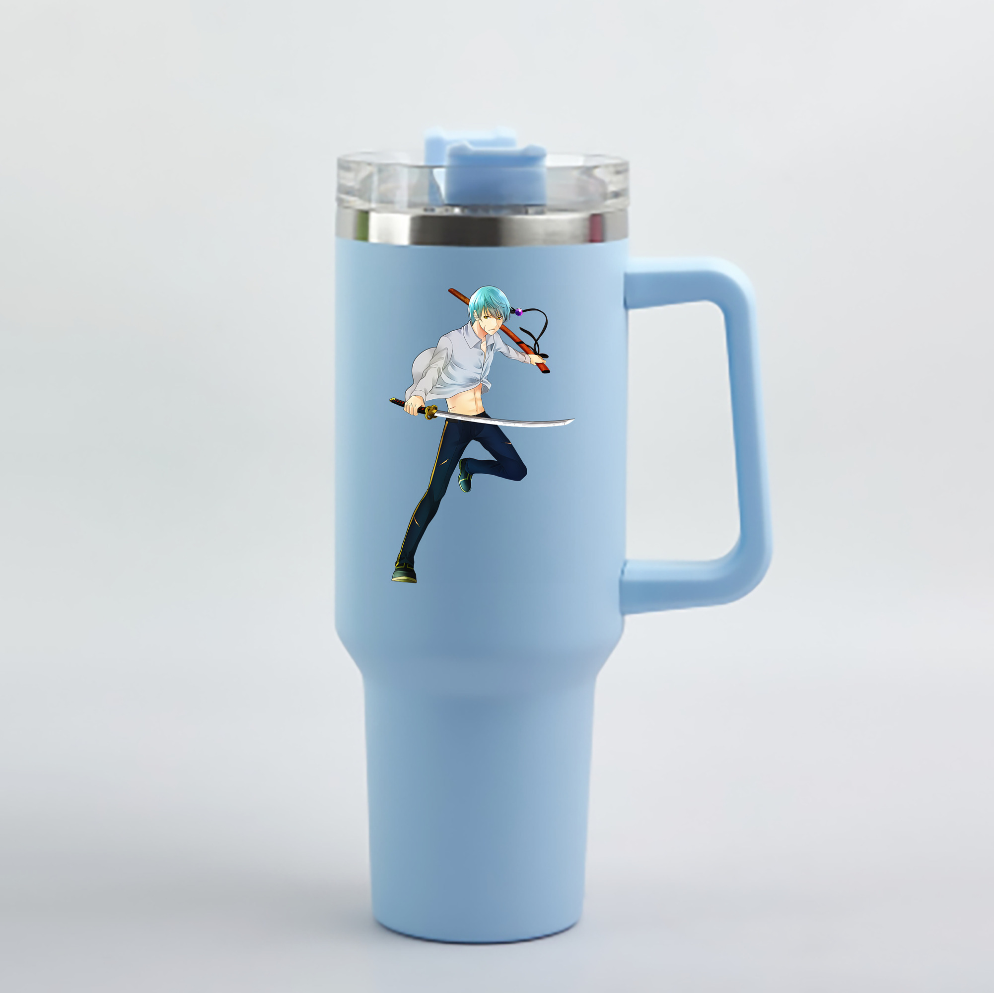 （画像用） 刀剣乱舞 Touken Ranbu 1200mL車用タンブラー - クリスタルステッカー（プラスチックストロー付き）