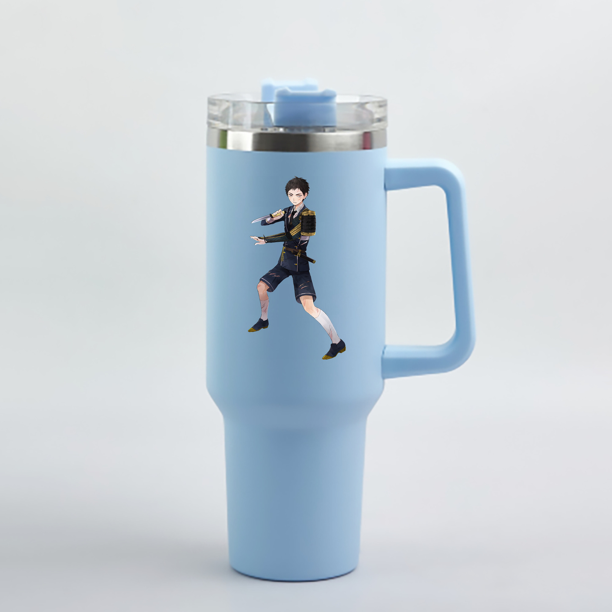 （画像用） 刀剣乱舞 Touken Ranbu 1200mL車用タンブラー - クリスタルステッカー（プラスチックストロー付き）