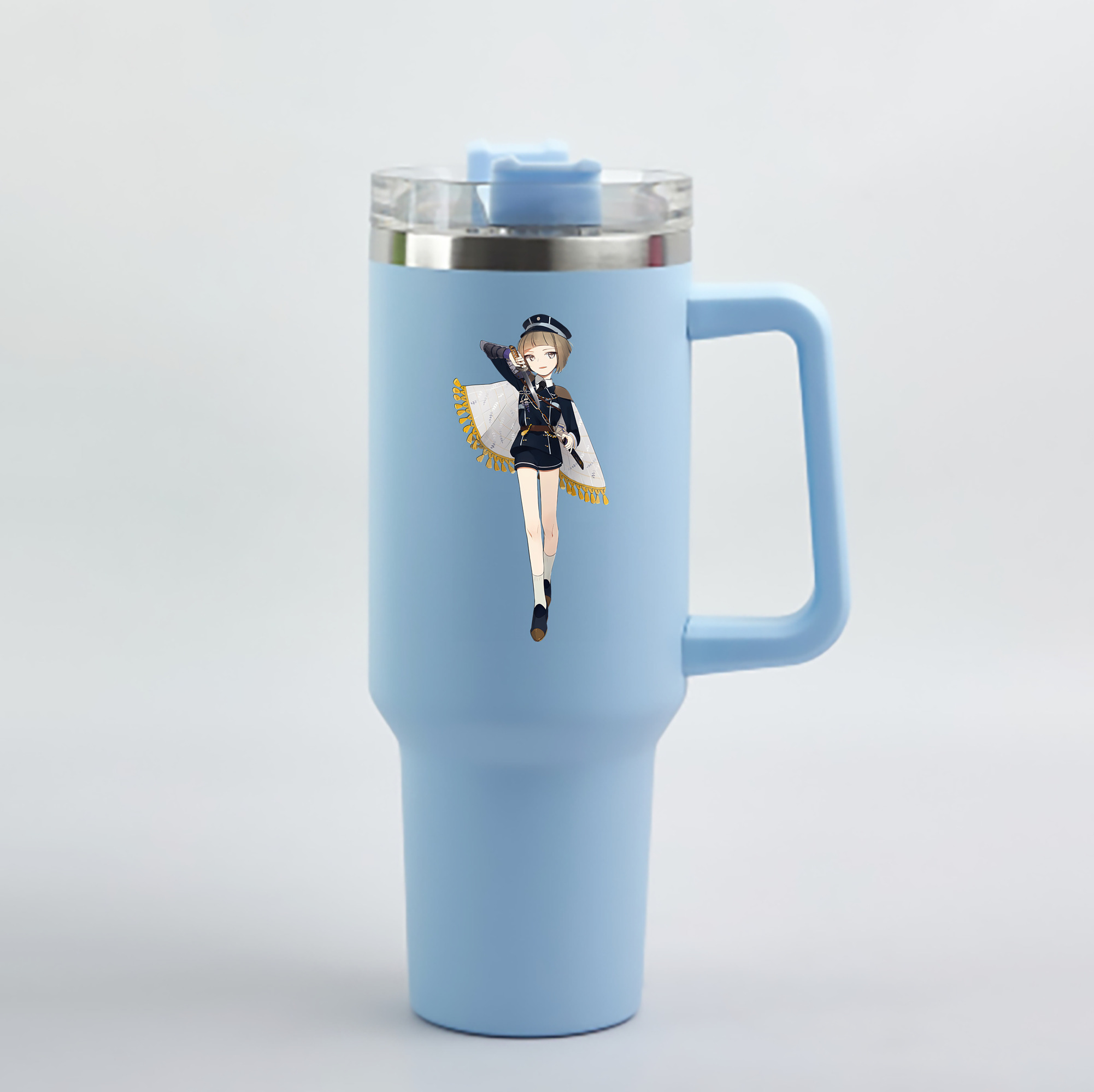 （画像用） 刀剣乱舞 Touken Ranbu 1200mL車用タンブラー - クリスタルステッカー（プラスチックストロー付き）