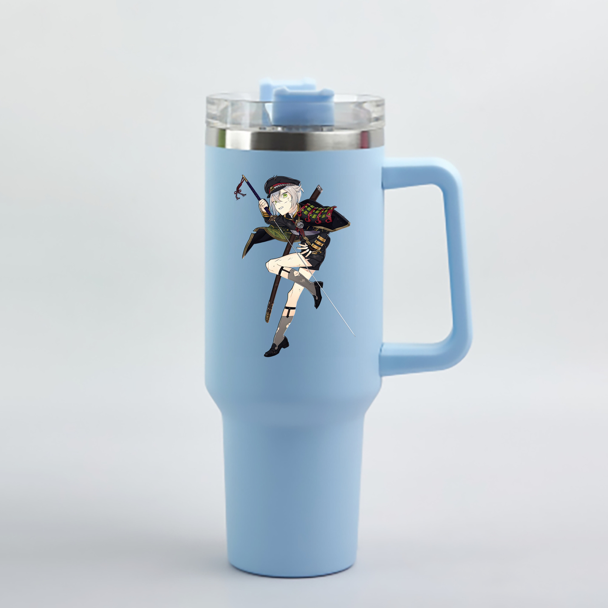 （画像用） 刀剣乱舞 Touken Ranbu 1200mL車用タンブラー - クリスタルステッカー（プラスチックストロー付き）