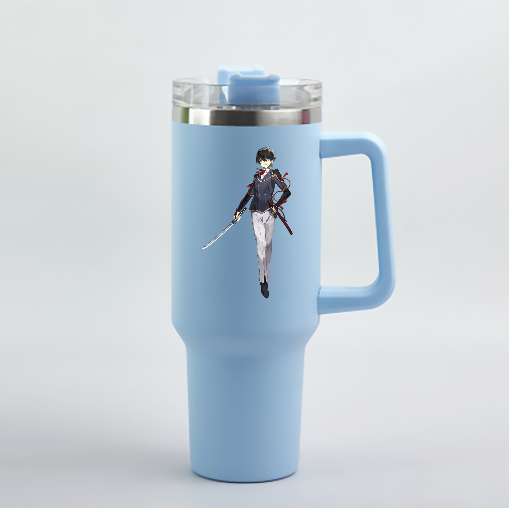 （画像用） 刀剣乱舞 Touken Ranbu 1200mL車用タンブラー - クリスタルステッカー（プラスチックストロー付き）