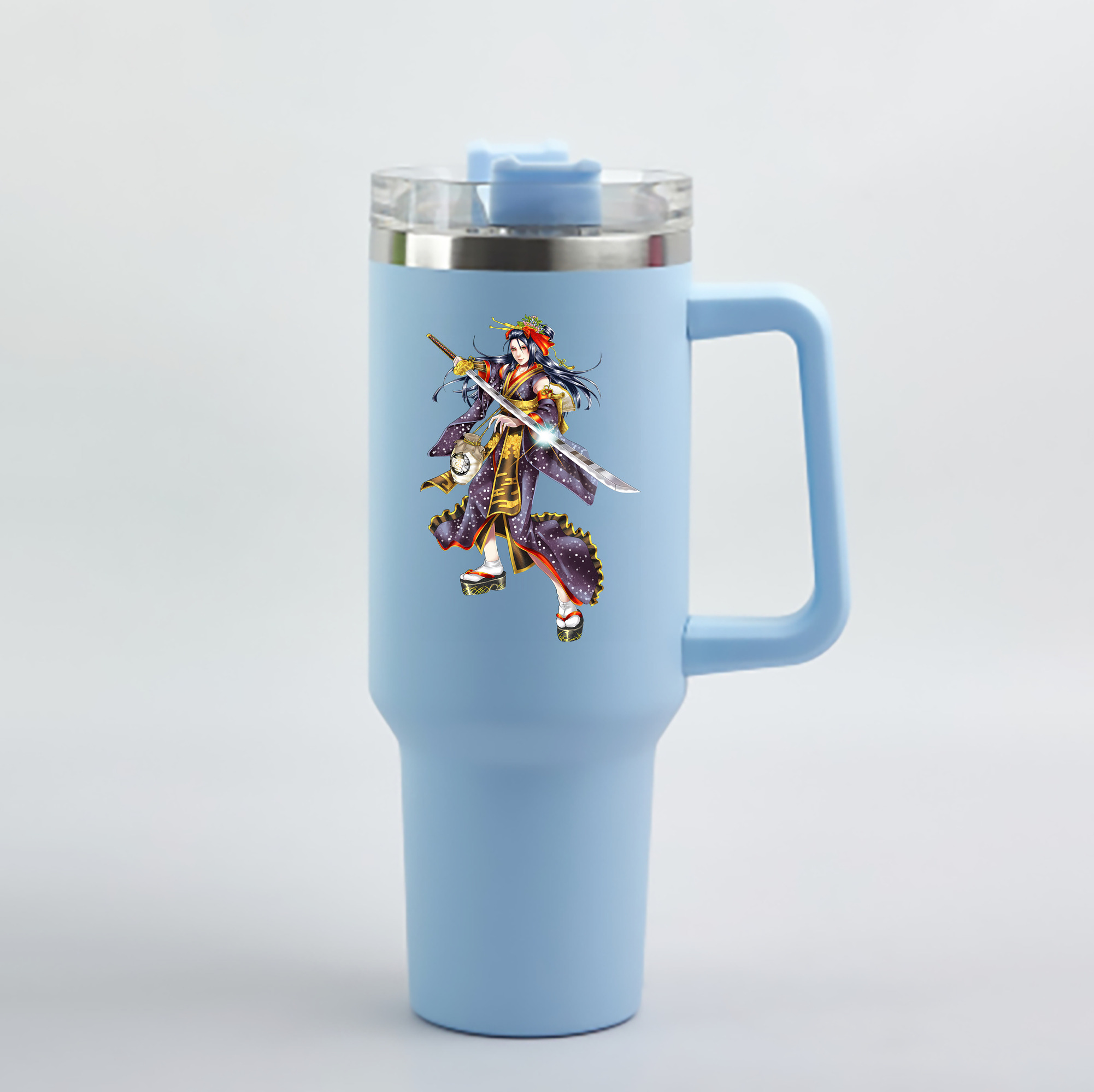 （画像用） 刀剣乱舞 Touken Ranbu 1200mL車用タンブラー - クリスタルステッカー（プラスチックストロー付き）