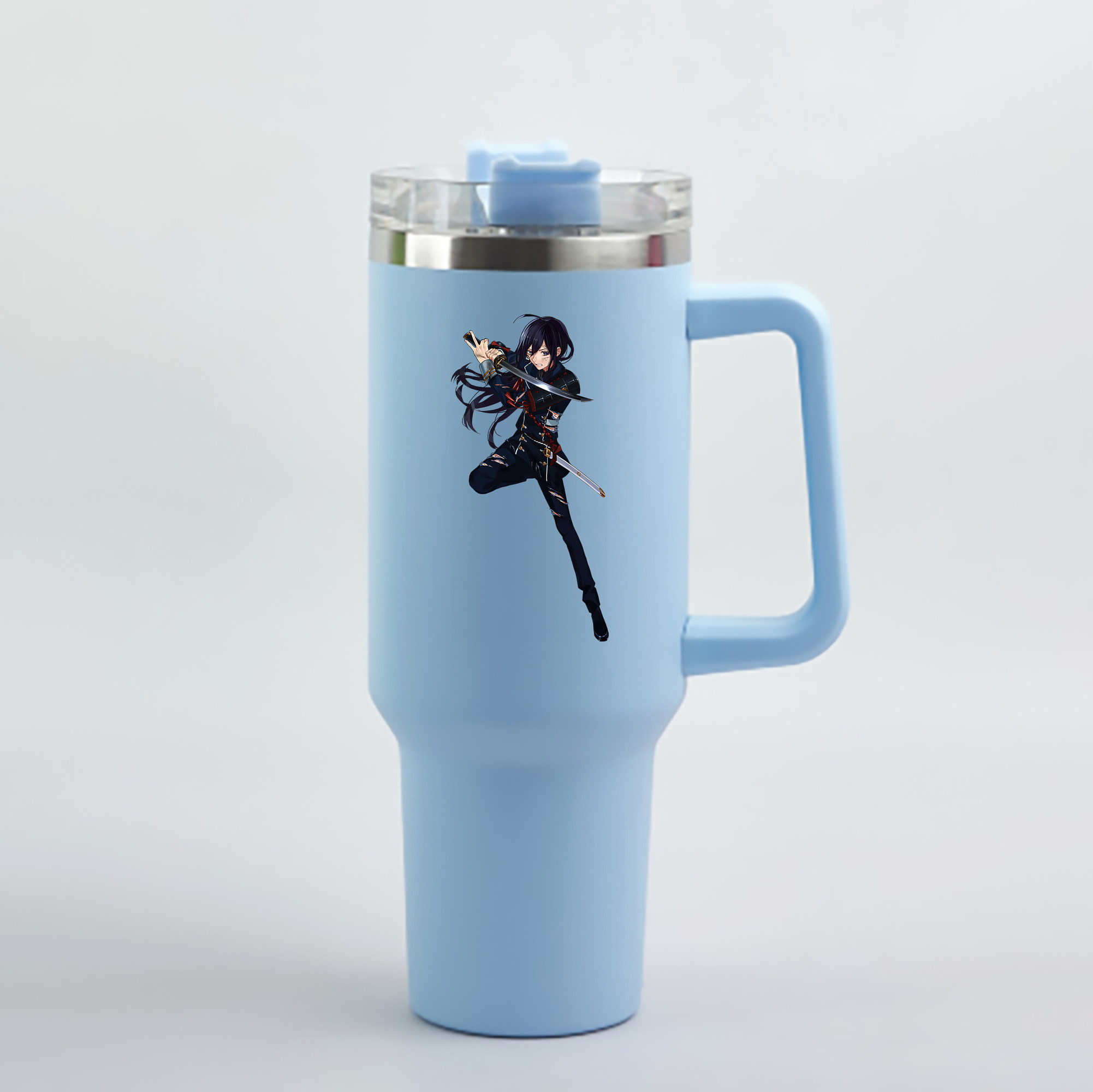 （画像用） 刀剣乱舞 Touken Ranbu 1200mL車用タンブラー - クリスタルステッカー（プラスチックストロー付き）