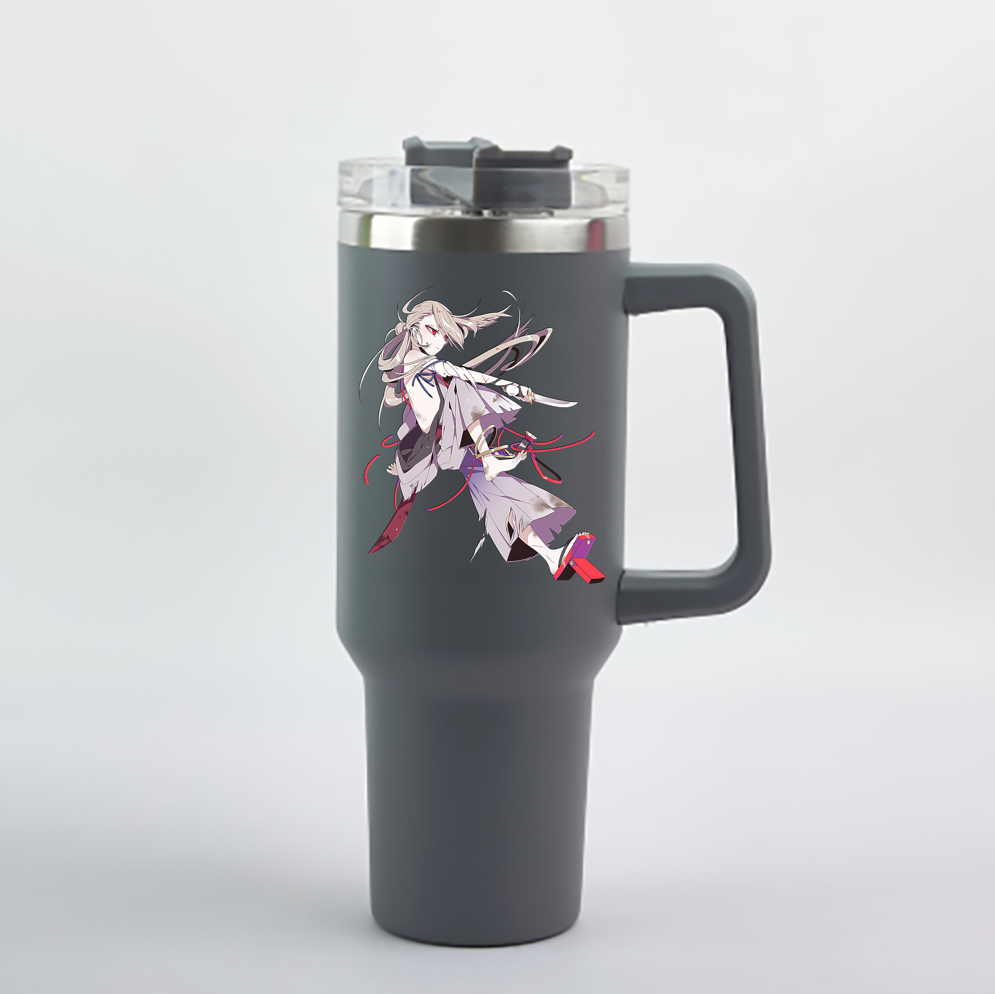 （画像用） 刀剣乱舞 Touken Ranbu 1200mL車用タンブラー - クリスタルステッカー（プラスチックストロー付き）