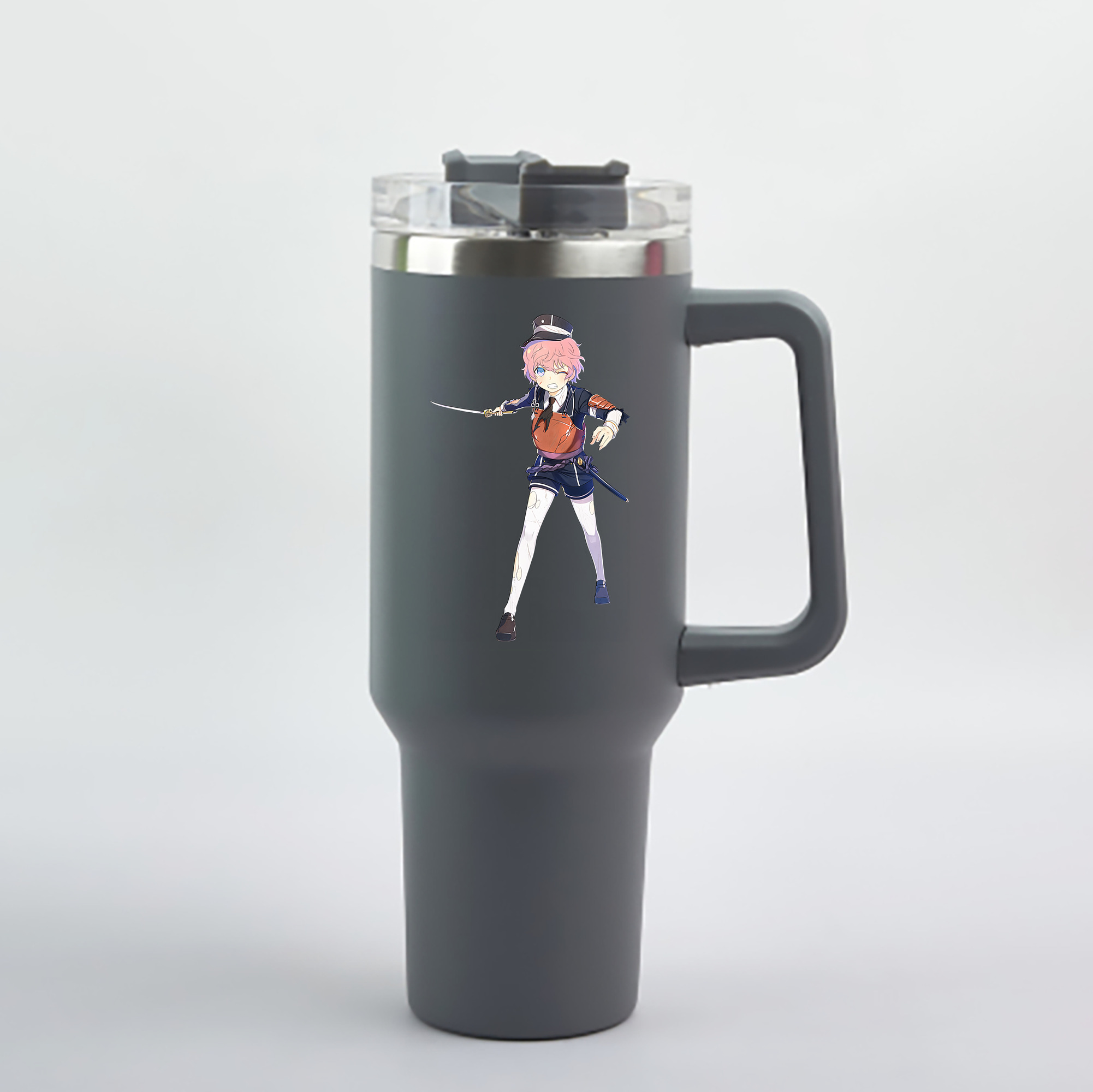 （画像用） 刀剣乱舞 Touken Ranbu 1200mL車用タンブラー - クリスタルステッカー（プラスチックストロー付き）