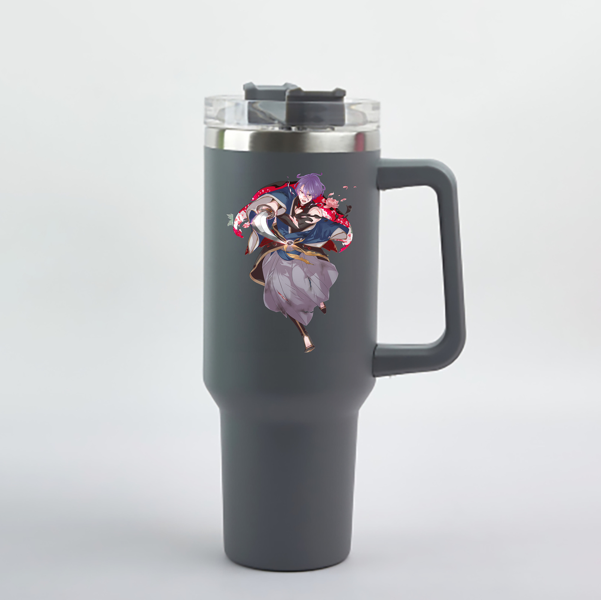 （画像用） 刀剣乱舞 Touken Ranbu 1200mL車用タンブラー - クリスタルステッカー（プラスチックストロー付き）