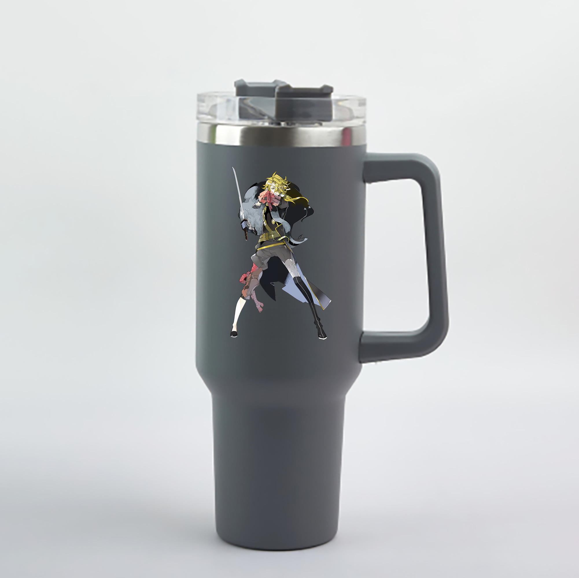 （画像用） 刀剣乱舞 Touken Ranbu 1200mL車用タンブラー - クリスタルステッカー（プラスチックストロー付き）