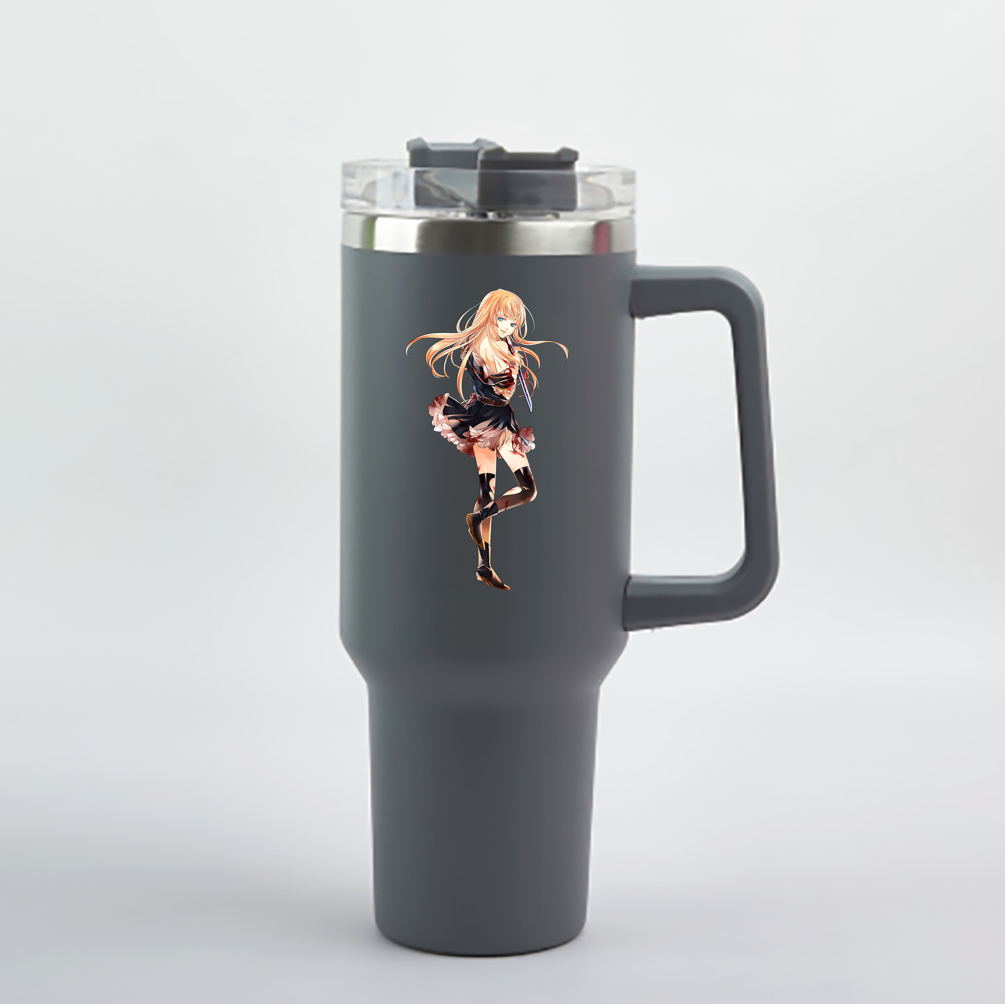 （画像用） 刀剣乱舞 Touken Ranbu 1200mL車用タンブラー - クリスタルステッカー（プラスチックストロー付き）
