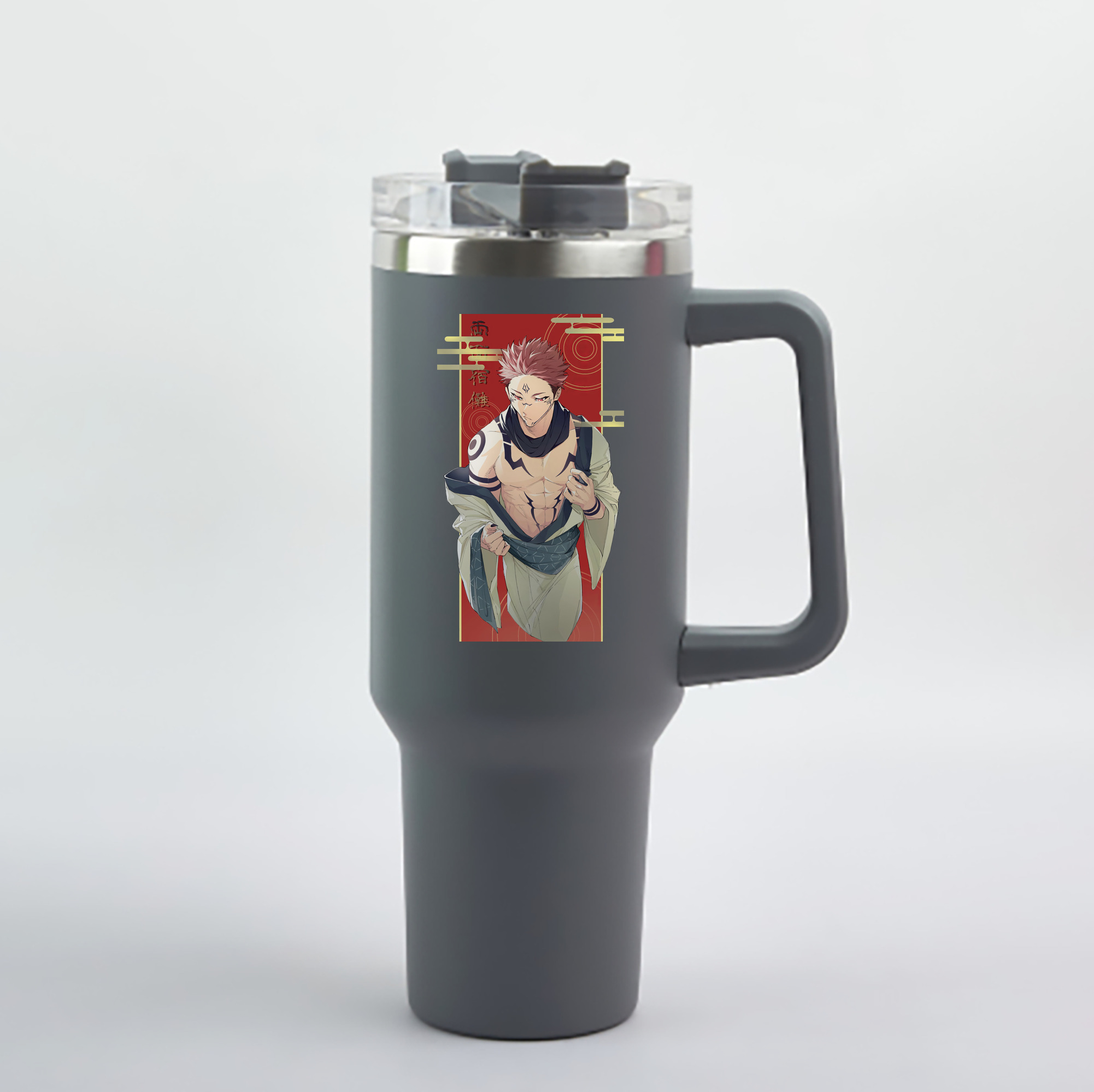 （画像用） 刀剣乱舞 Touken Ranbu 1200mL車用タンブラー - クリスタルステッカー（プラスチックストロー付き）