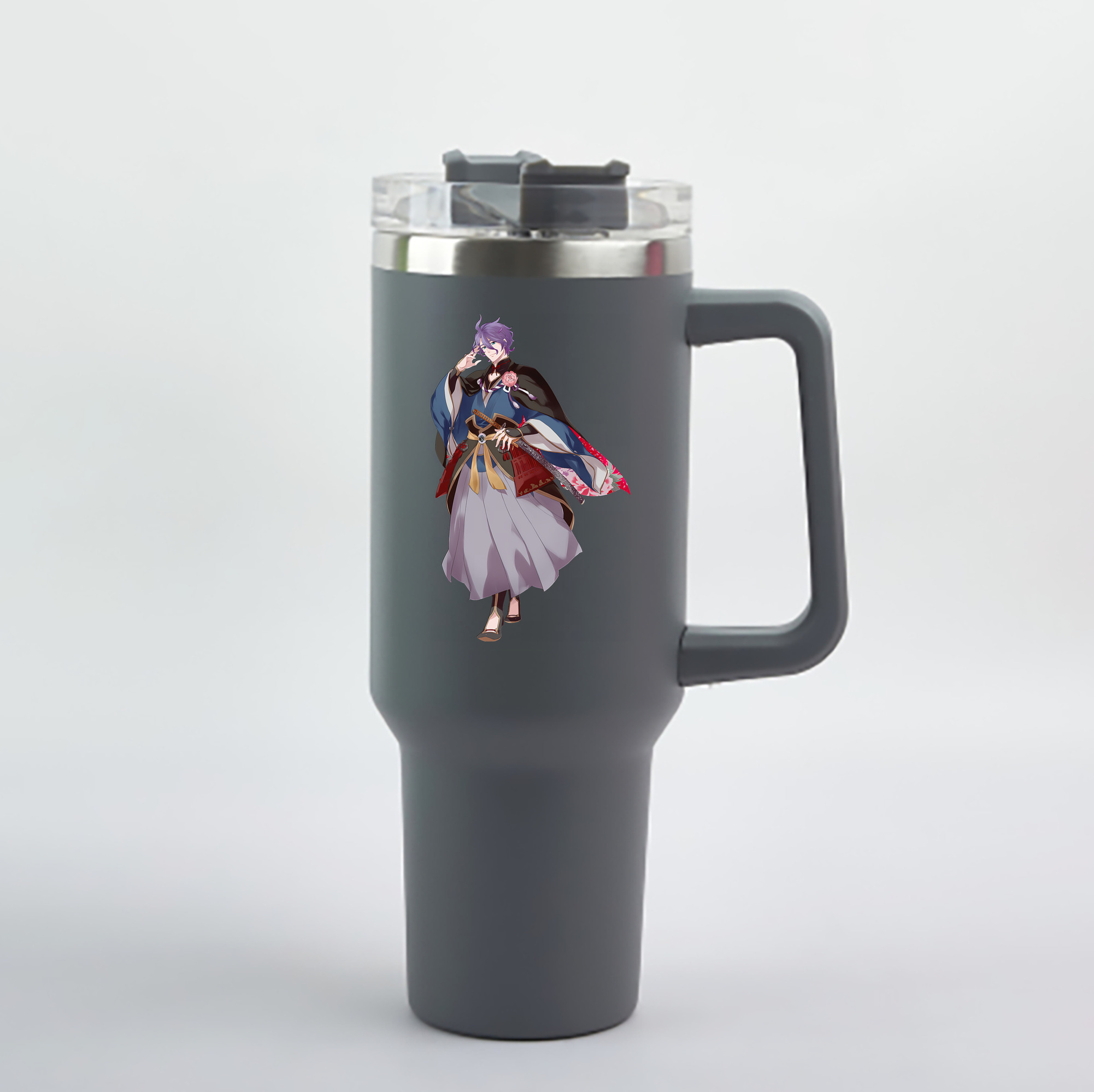 （画像用） 刀剣乱舞 Touken Ranbu 1200mL車用タンブラー - クリスタルステッカー（プラスチックストロー付き）